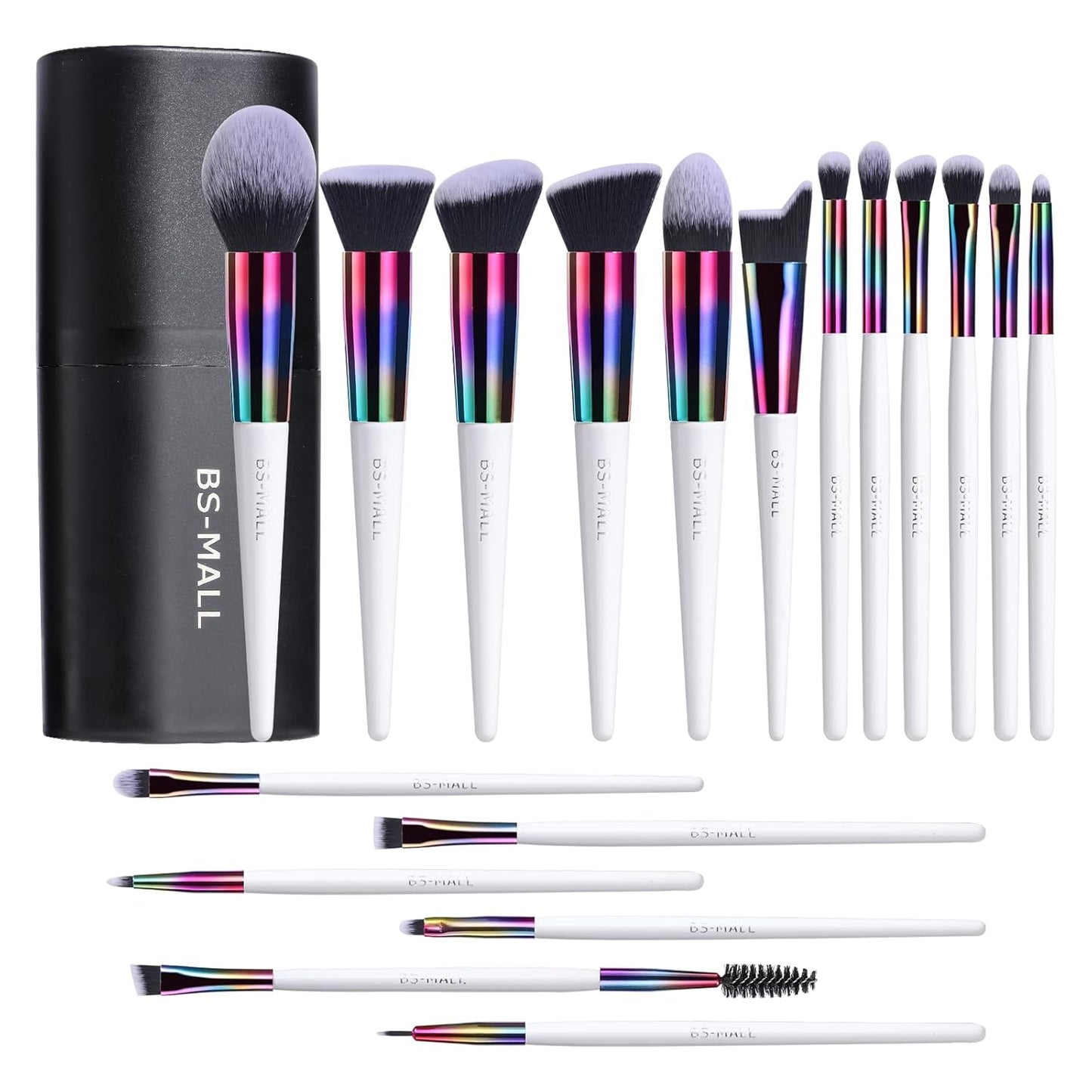 BS-MALL Makeup Brush Set 18 Pcs Premium Synthetic Foundation Powder Concealers Eye shadows Blush Makeup Brushes with black case - Medaid International