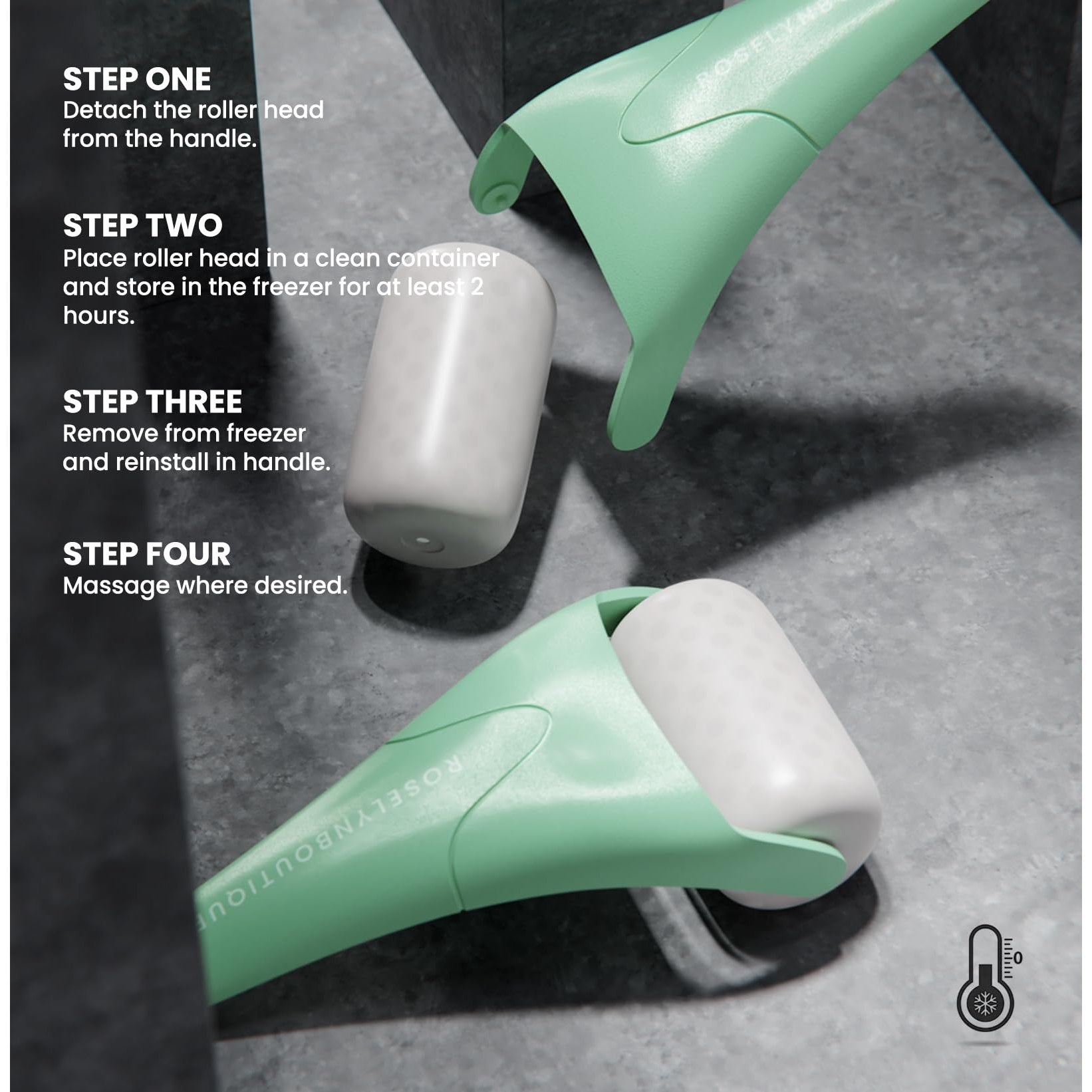 ROSELYNBOUTIQUE Ice Roller for Face Wrinkles Fine Lines Puffiness Stick Massager Facial Skin Care Tools Self Care Gifts for Men Women (Green) - Medaid International