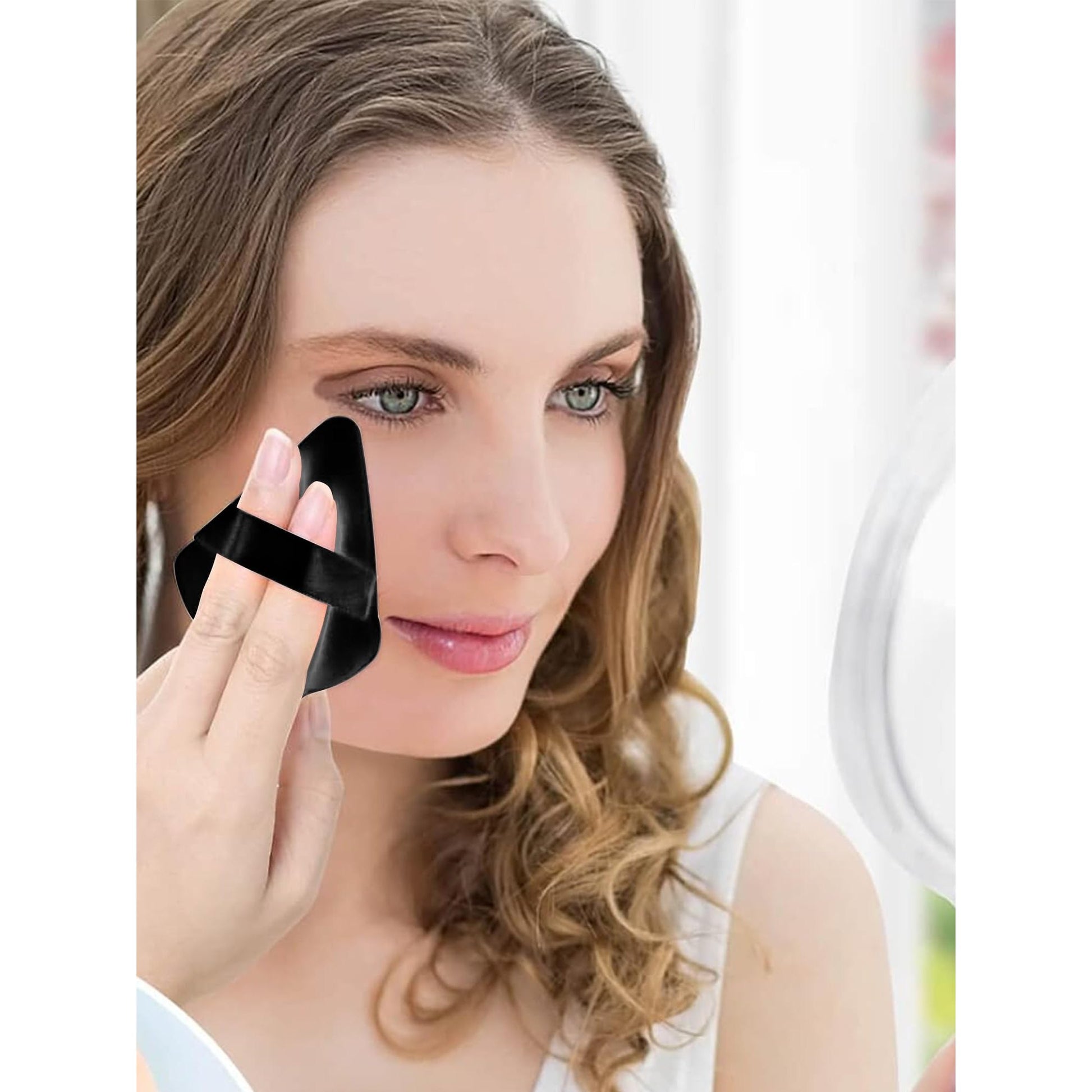 6 Pieces Powder Puff Face Soft Triangle Makeup Puff for Loose Powder Mineral Cosmetic Foundation Blender Sponge Beauty Makeup Tools(Black) - Medaid International