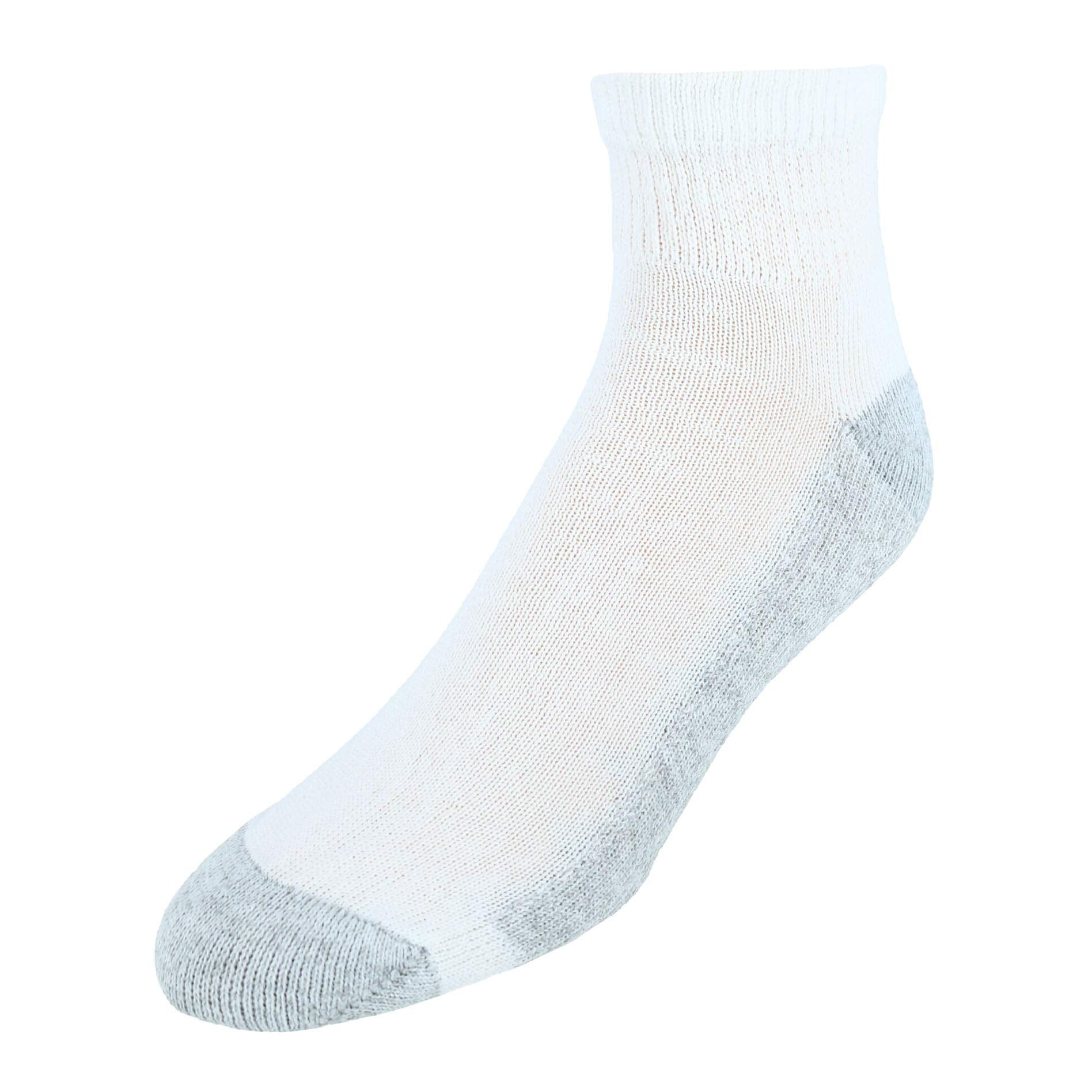 Hanes mens Double Tough Ankle 6-pair Pack, Available in Big & Tall Yoga Socks, White/Grey Foot Bottom, 6 12 US - Medaid International