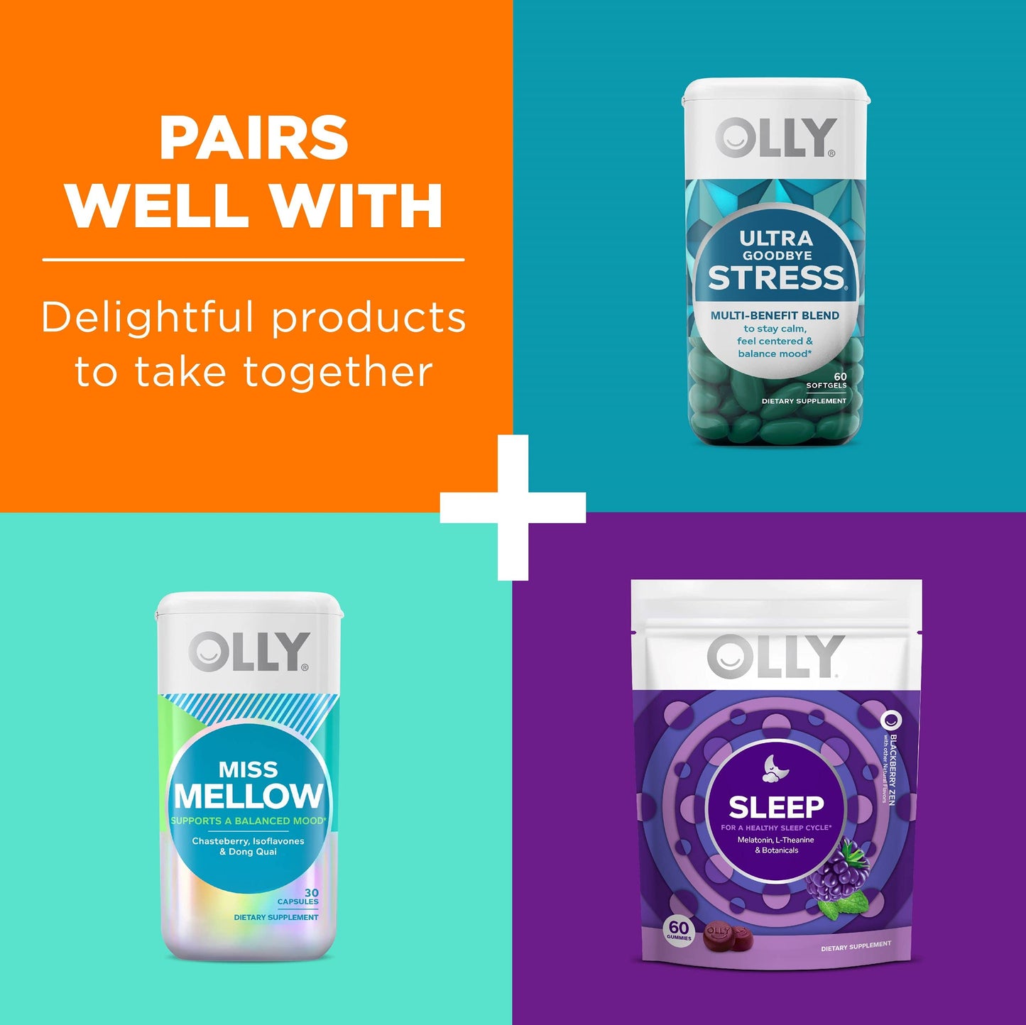 OLLY Hello Happy Gummy Worms, Mood Balance Support, Vitamin D, Saffron, Adult Chewable Supplement, Tropical Zing - 60 Count - Medaid International