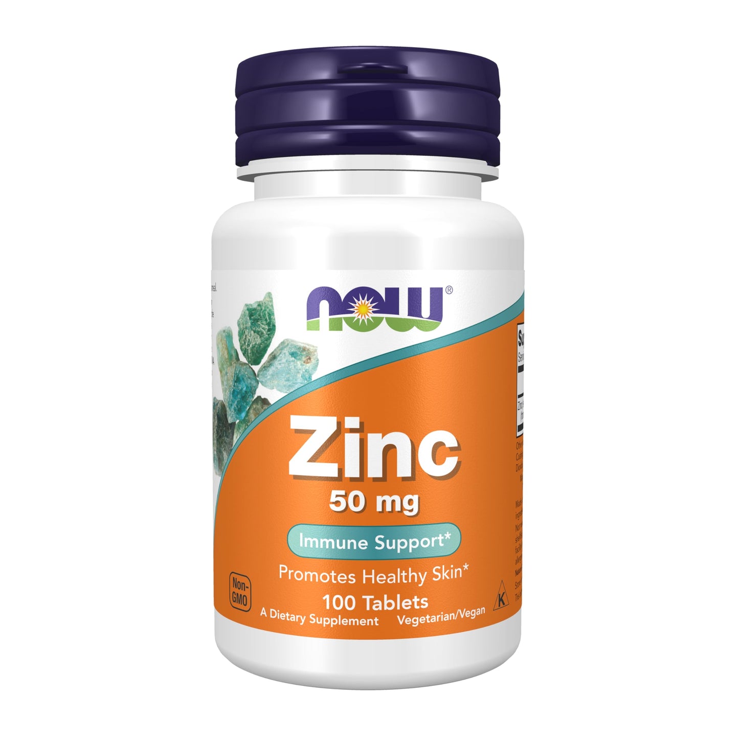 NOW Foods Supplements, Zinc (Zinc Gluconate) 50 mg, Supports Enzyme Functions*, Immune Support*, 100 Tablets - Medaid International
