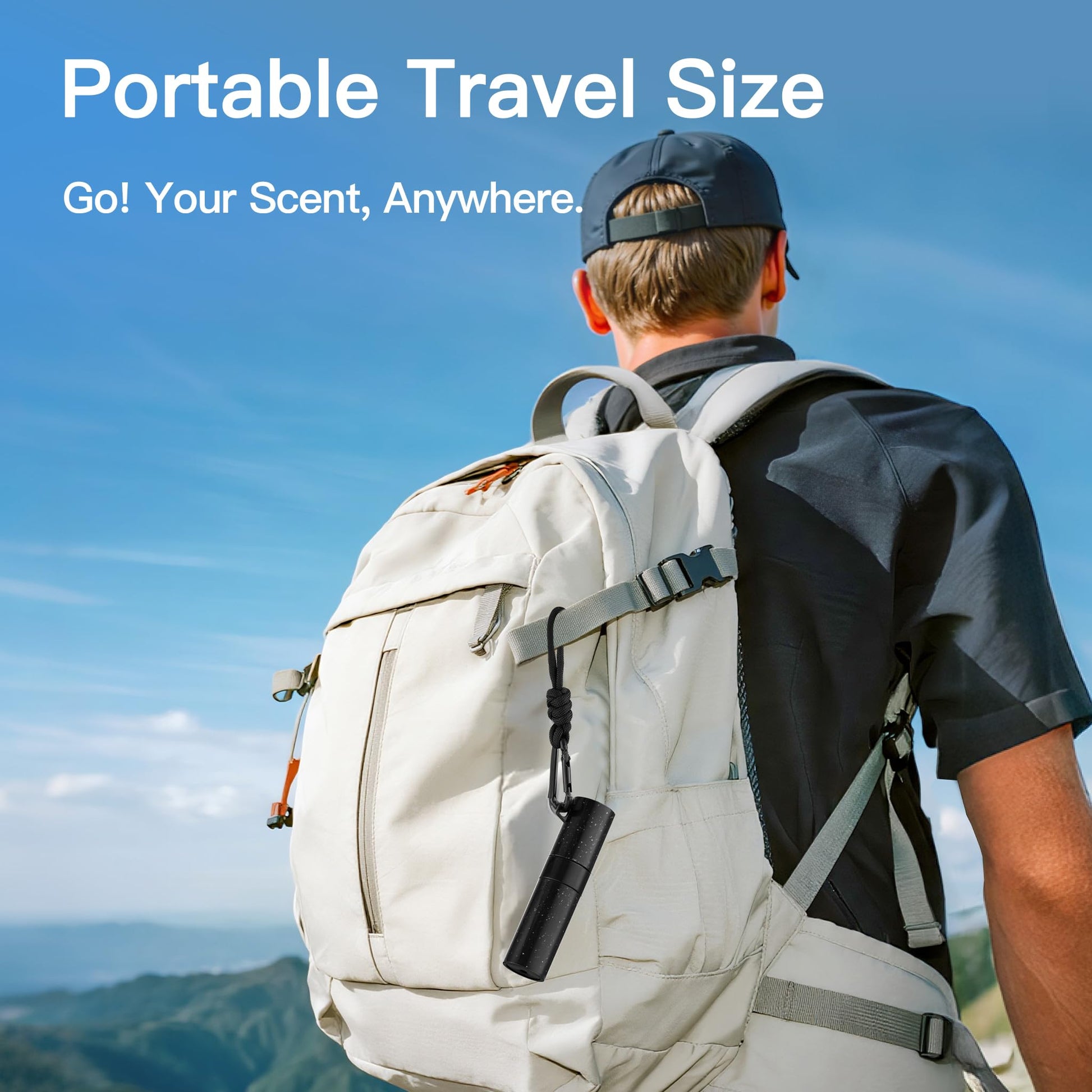 Lulupack Travel Perfume Bottle Refillable - Keychain Cologne Spray Atomizer Mini - Small Travel Size Sprayer Empty Refill Sample Container - Portable Fragrance Decant Dispenser for Men 8ml Black - Medaid International