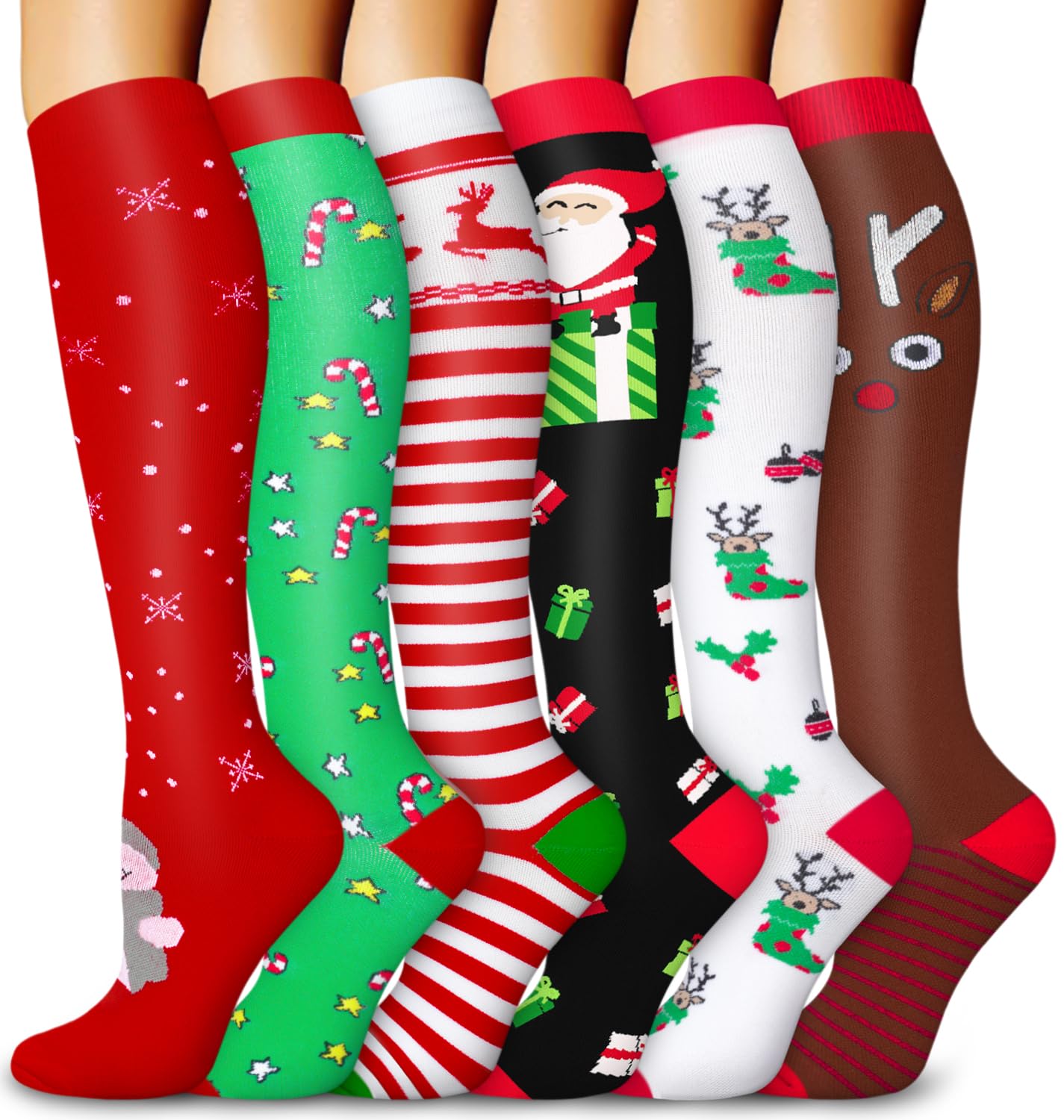 Aoliks Christmas Compression Socks for Women & Men,Knee High Support Socks for Nurses Pregnancy Travel - Medaid International
