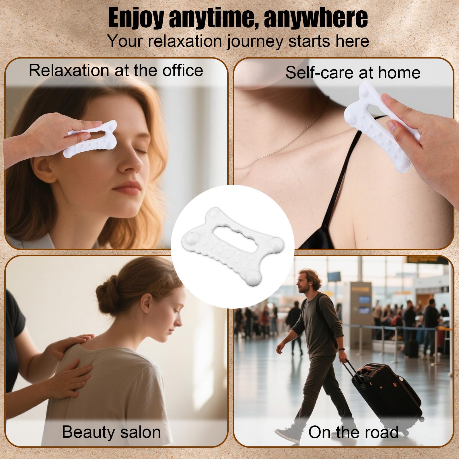 Gua Sha Massage Tool, Dual Row Massage Facial & Body Gua Sha Tool Skin Tightening Korean Face Massager for Women Men - Medaid International