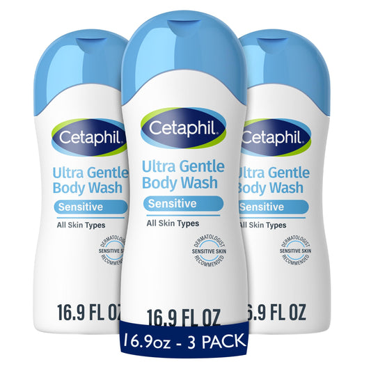 Cetaphil Ultra Gentle Refreshing Body Wash, For Dry to Normal, Sensitive Skin, 16.9oz Pack of 3, Aloe Vera, Calendula, Vitamin B5, Hypoallergenic, Paraben Free, Fragrance Free, Dermatologist Tested - Medaid International