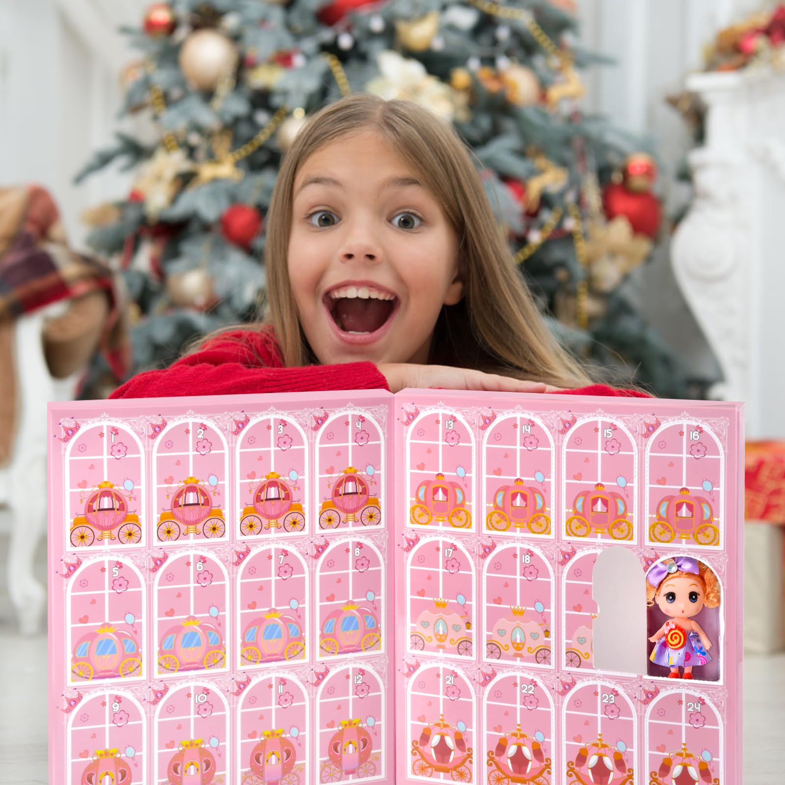 Advent Calendar 2025 for Girls - Christmas Princess Dolls Advent Calendar Gifts, Christmas Countdown 24 Days for Toddler Kids Girls - Medaid International
