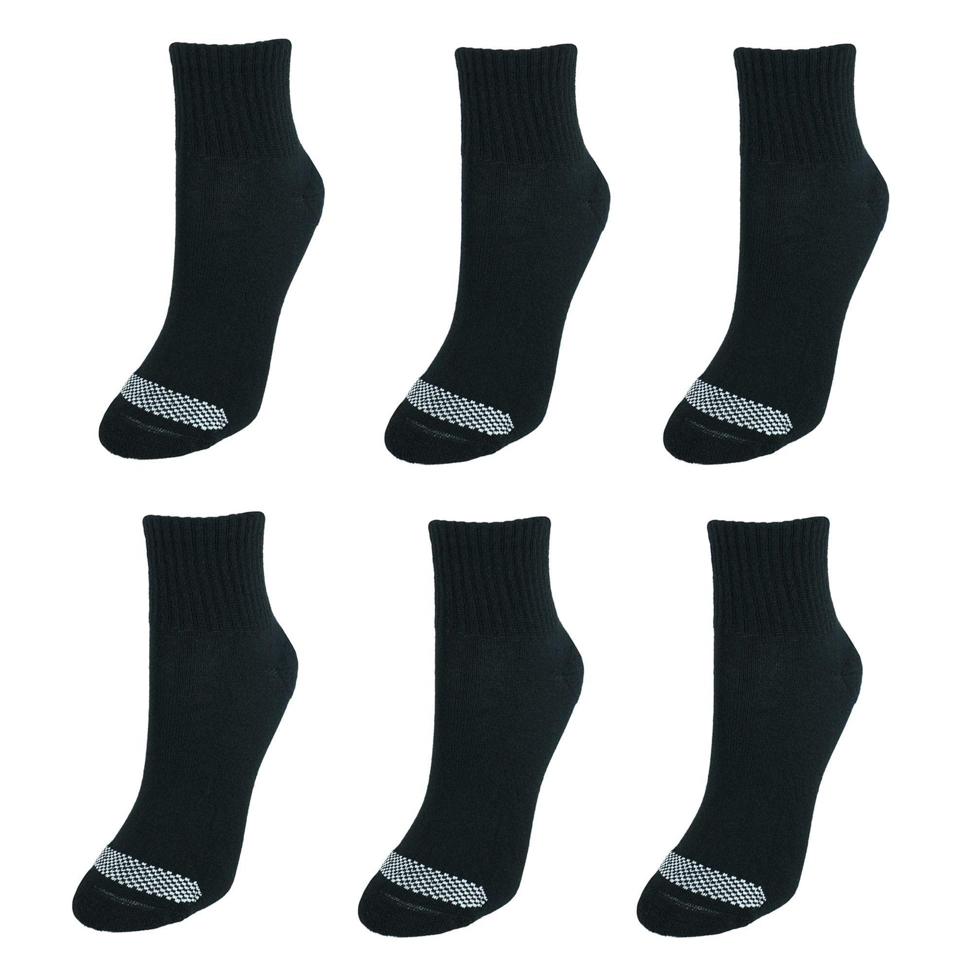 Hanes womens Cool Comfort Toe Support Ankle Socks, 6-pair Pack Casual Sock, Black/White Vent, One Size US - Medaid International
