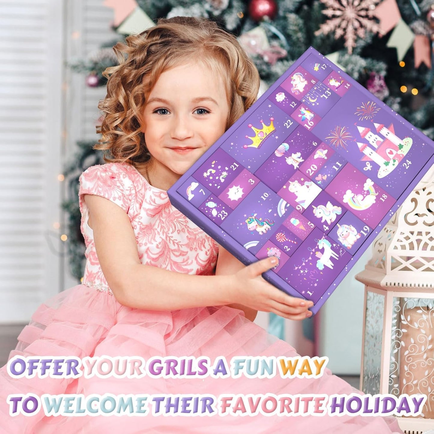 Advent Calendar 2025 for Girls - Unicorn Gifts for Girls, 24-Day Christmas Countdown Box, Countdown Calendar, for Kin Surprise Gifts for Daughters and Granddaughters (Unicorn) - Medaid International