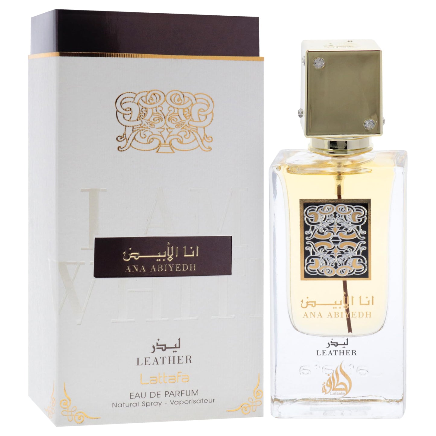 Lattafa Perfumes Ana Abiyedh Leather for Unisex Eau De Parfum Spray, 2.0 Ounce - Medaid International
