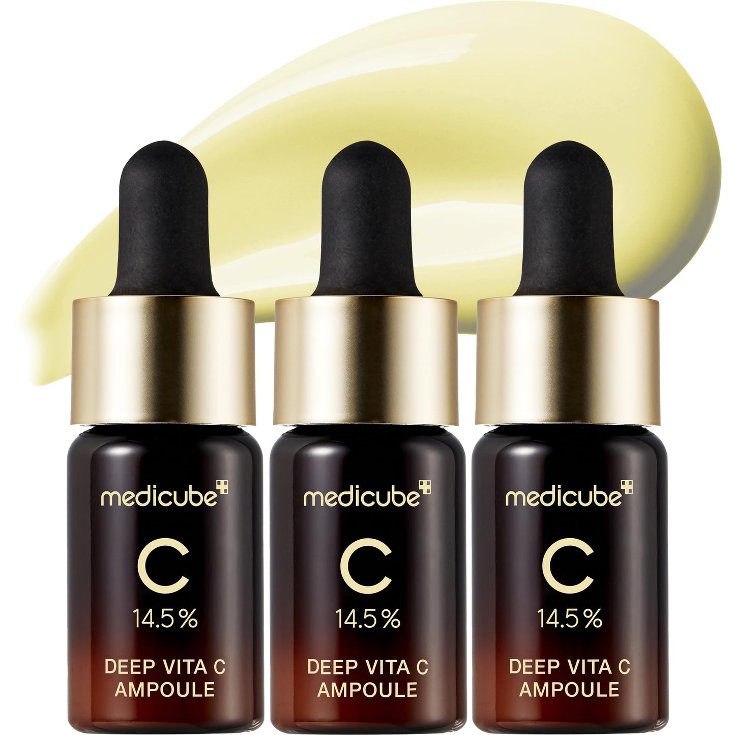 Medicube Deep Vita C Serum 2.0 || 14.5% Pure Vitamin C reduce the appearance of hyperpigmentation, dark spots, and blemishes | 16 self-tests complete | Korean skincare (10g * 3 bottles) - Medaid International