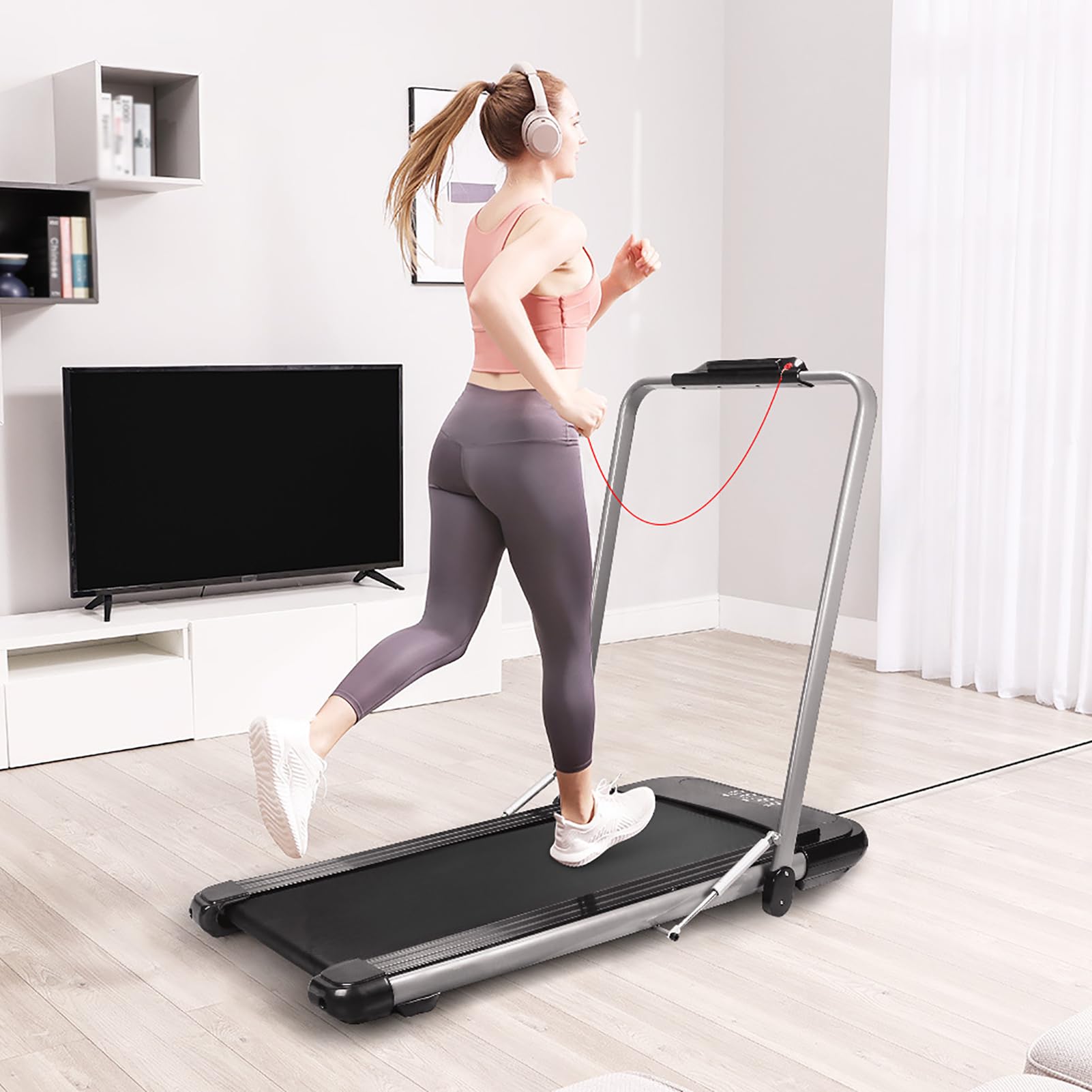 NaKeah 2 in 1 Treadmill, Walking Pad, 2.0HP Folding Treadmill with Remote Control LED Display, Portable Treadmill for Home/Office,A - Medaid International