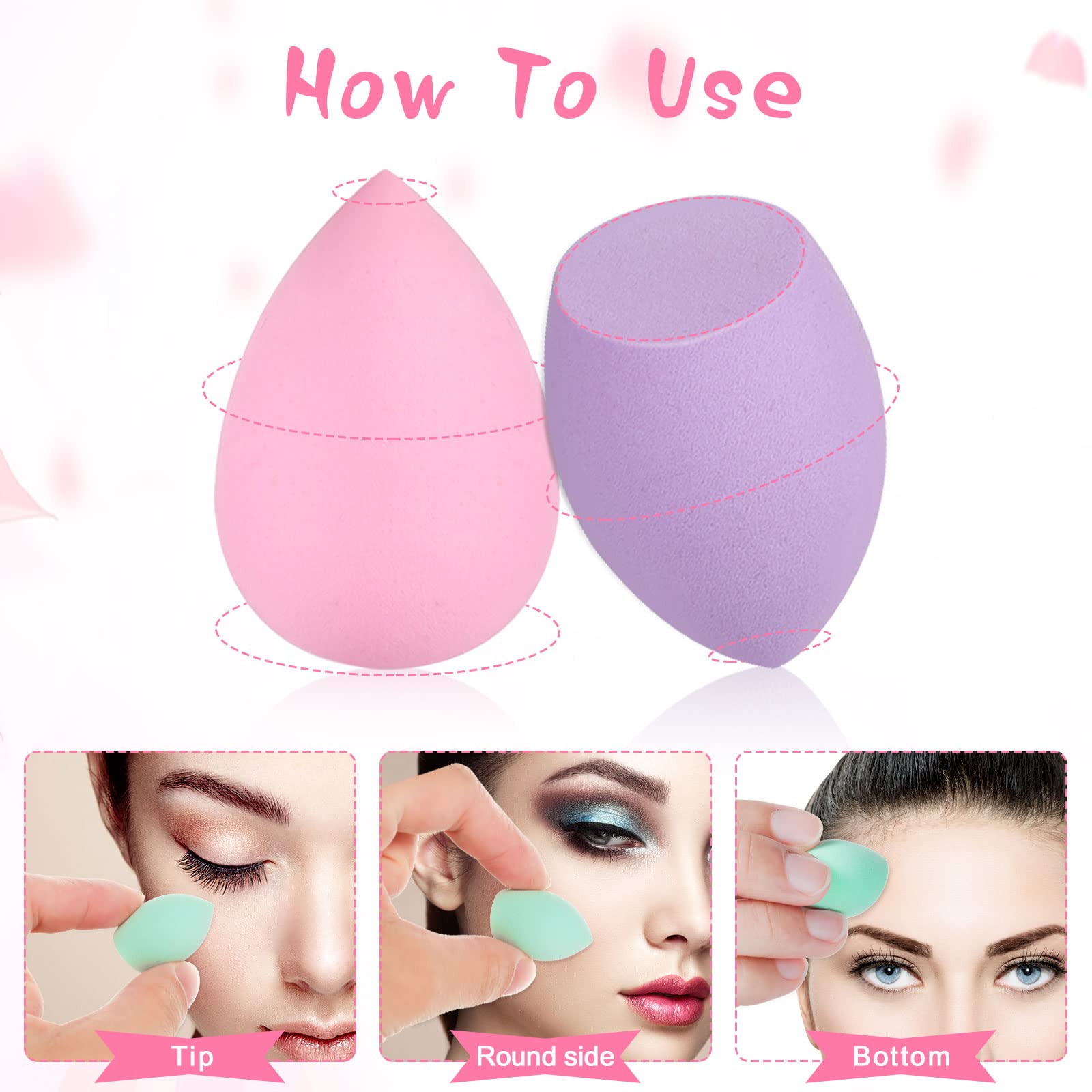 40Pcs Mini Makeup Sponge Multi Colored Beauty Sponges Blender Professional Blender Sponges Super Soft Facial Makeup Tools for Foundation, Powder, Liquid - Medaid International
