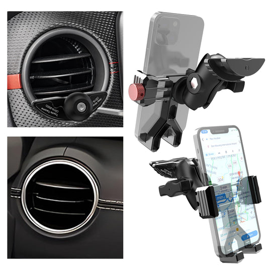 Upgraded Vent Aluminum Phone Mount for Jeep Wrangler JL & Gladiator JT (2018-2023) & Sahara, Car Vent Phone Holder with 360° Rotation Full Metal Arm 20x Super Strong Phone Stand for all Smartphones - Medaid International