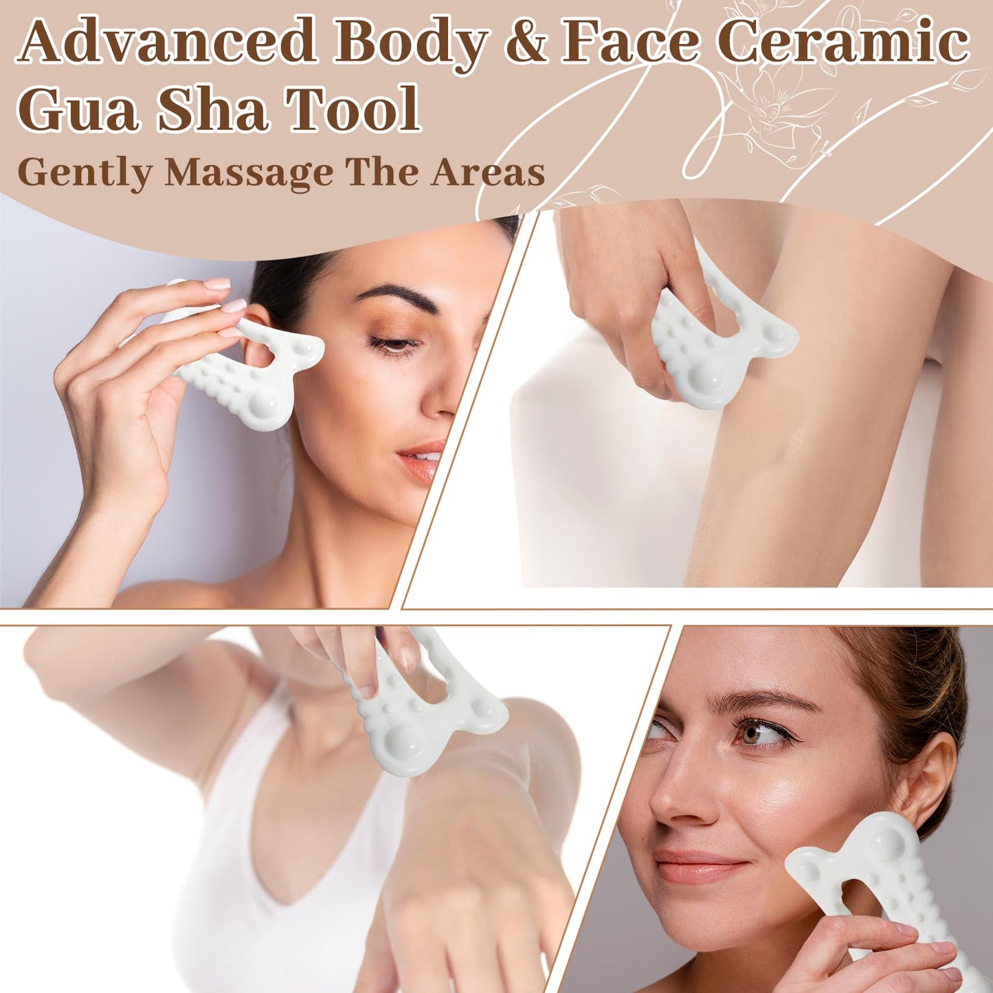 CIATBYYJ Gua Sha Massage Tool for Face & Body, Guasha Tool for Relaxation, Guas Sha Facial Trigger Point Massager, Gua Shas Body Tools for Mother, Women, Men (Wave Edge & Smooth Edge) - Medaid International