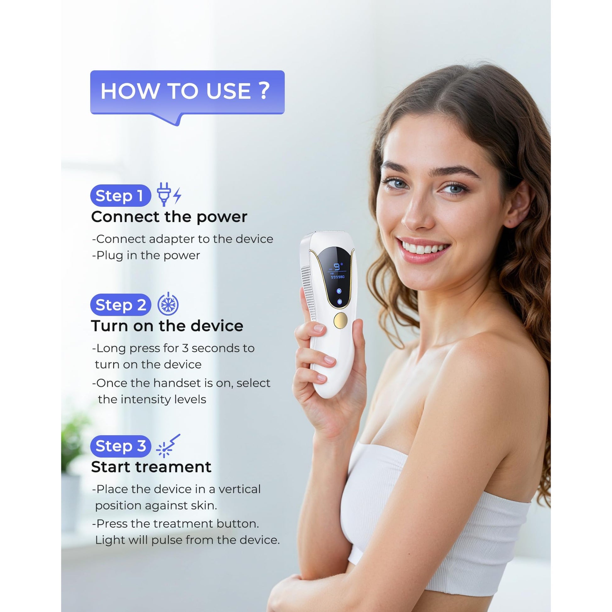 Finequin Laser Hair Removal for Women and Men, Air 15 Ice-cooling IPL Device Hair Removal for Nearly Painless & Long-Lasting Results From Home, 3 Modes & Auto Flashing for Fast Full Body Hair Removal - Medaid International
