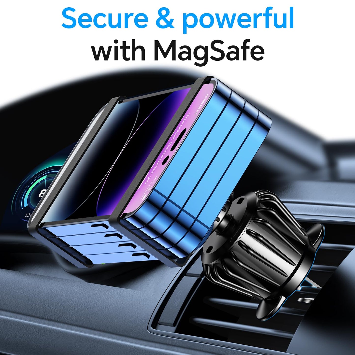 Kaistyle for Magsafe Car Mount【20 Strong Magnets】Magnetic Phone Holder for Car Phone Holder Mount Dash Mounted Holders Cell Phone Holders for Your Car Accessories for Women Men for iPhone 17 16 15 14 - Medaid International