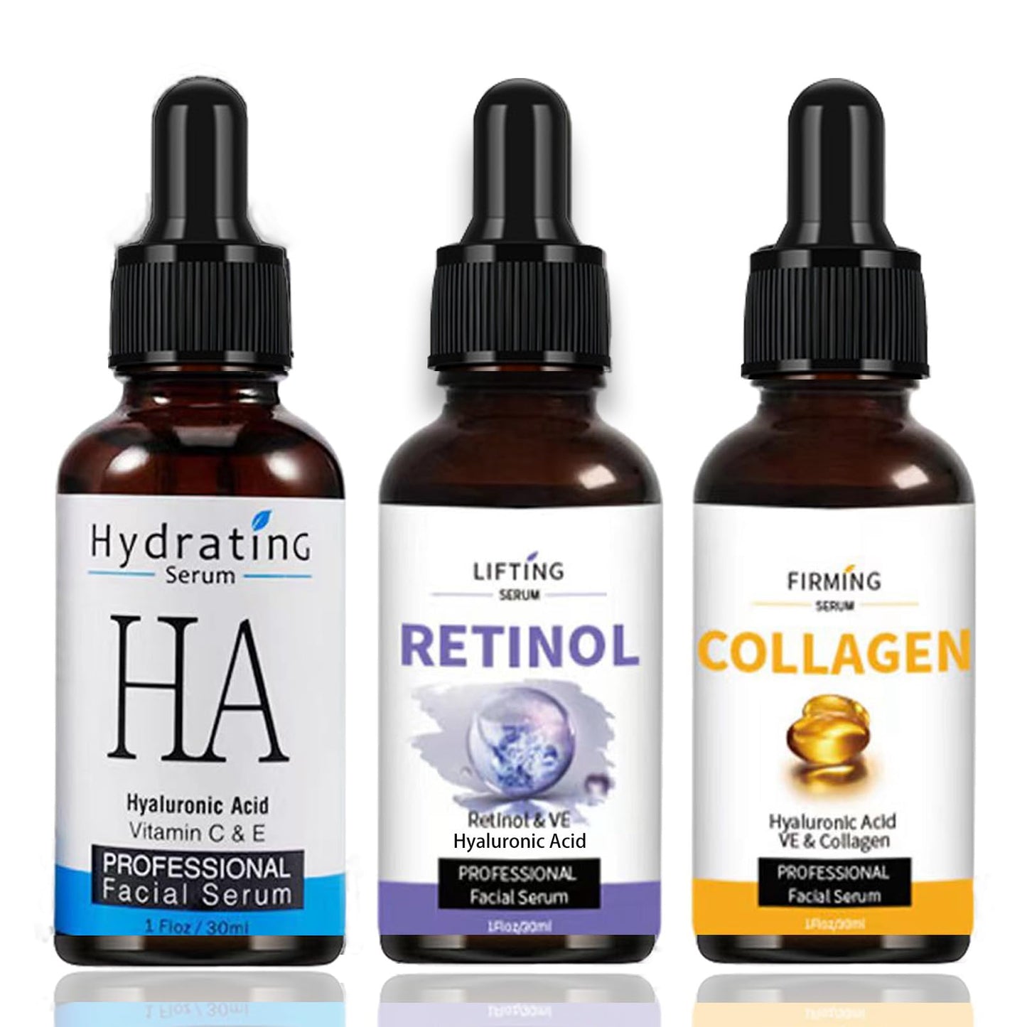 Age Defying Serum 3 Pack - Retinol Serum - Collagen Serum for Face - Moisturizing & Hydrating Skin Hyaluronic Acid - Anti Aging Skincare for Women & Men - Reduce Fine Line & Soothe Wrinkle Skin Care… - Medaid International