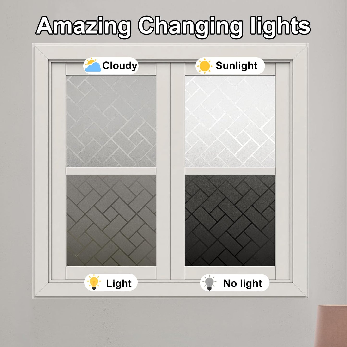 Arthome 17.7 x100 inch Privacy Window Glass Films No Glue Frosted Static Cling UV Protection Heat Control Home Decorative for Living Room Bathroom Bedroom Kitchen Office (45 x 254 cm,AHS160) - Medaid International