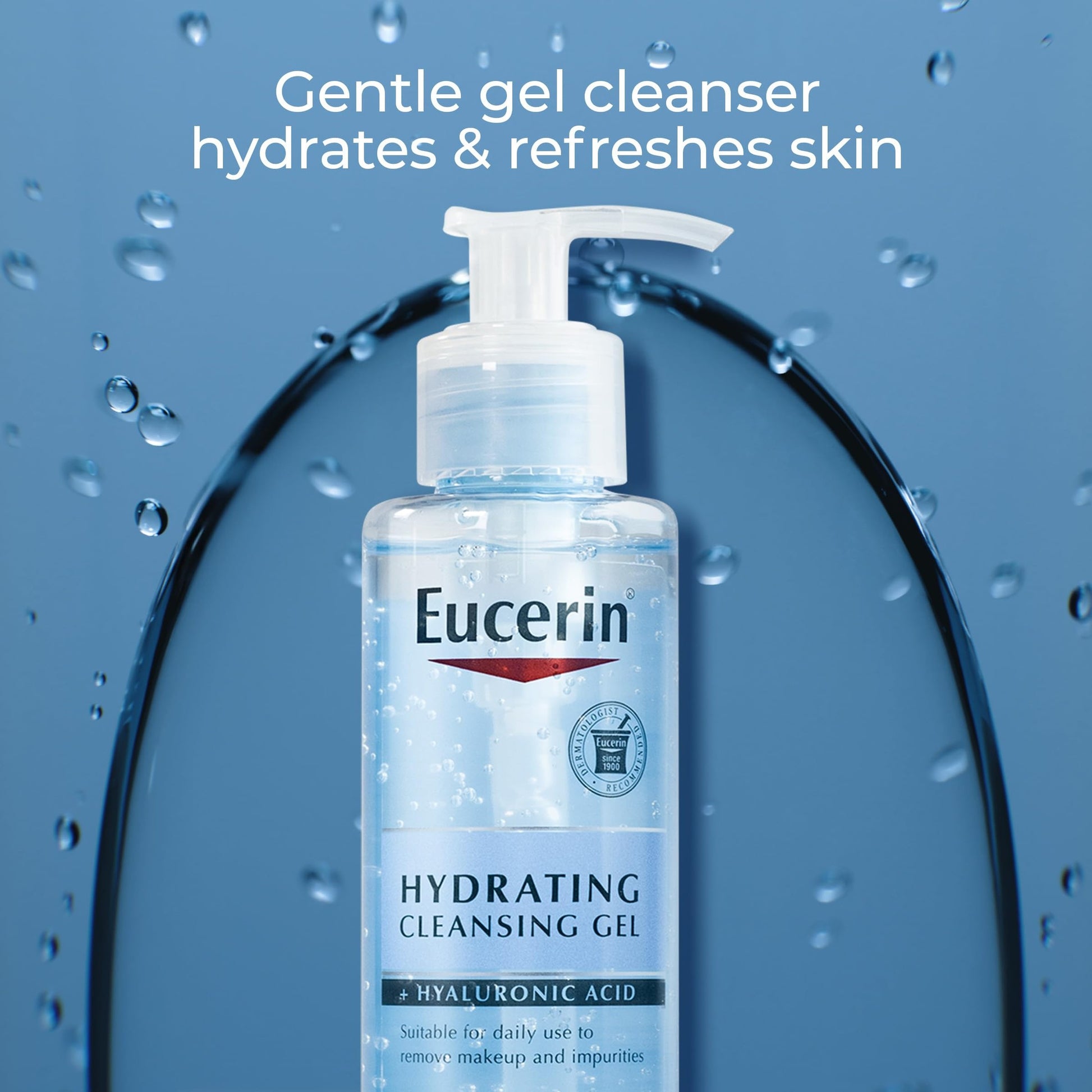 Eucerin Hydrating Cleansing Gel, Daily Face Wash and Makeup Remover Formulated with Hyaluronic Acid, 6.8 Fl Oz Bottle - Medaid International