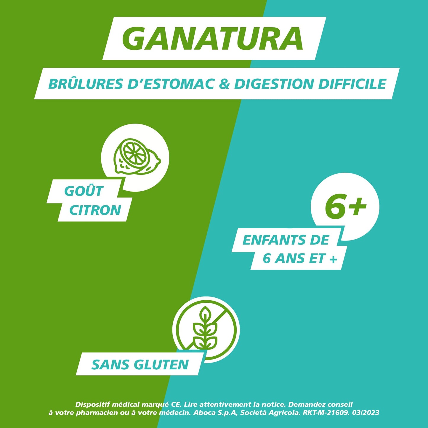 GANatura - 100% Naturel - Brûlures d'estomac et digestion difficile - 14 Sachets - Format Pratique - Medaid International