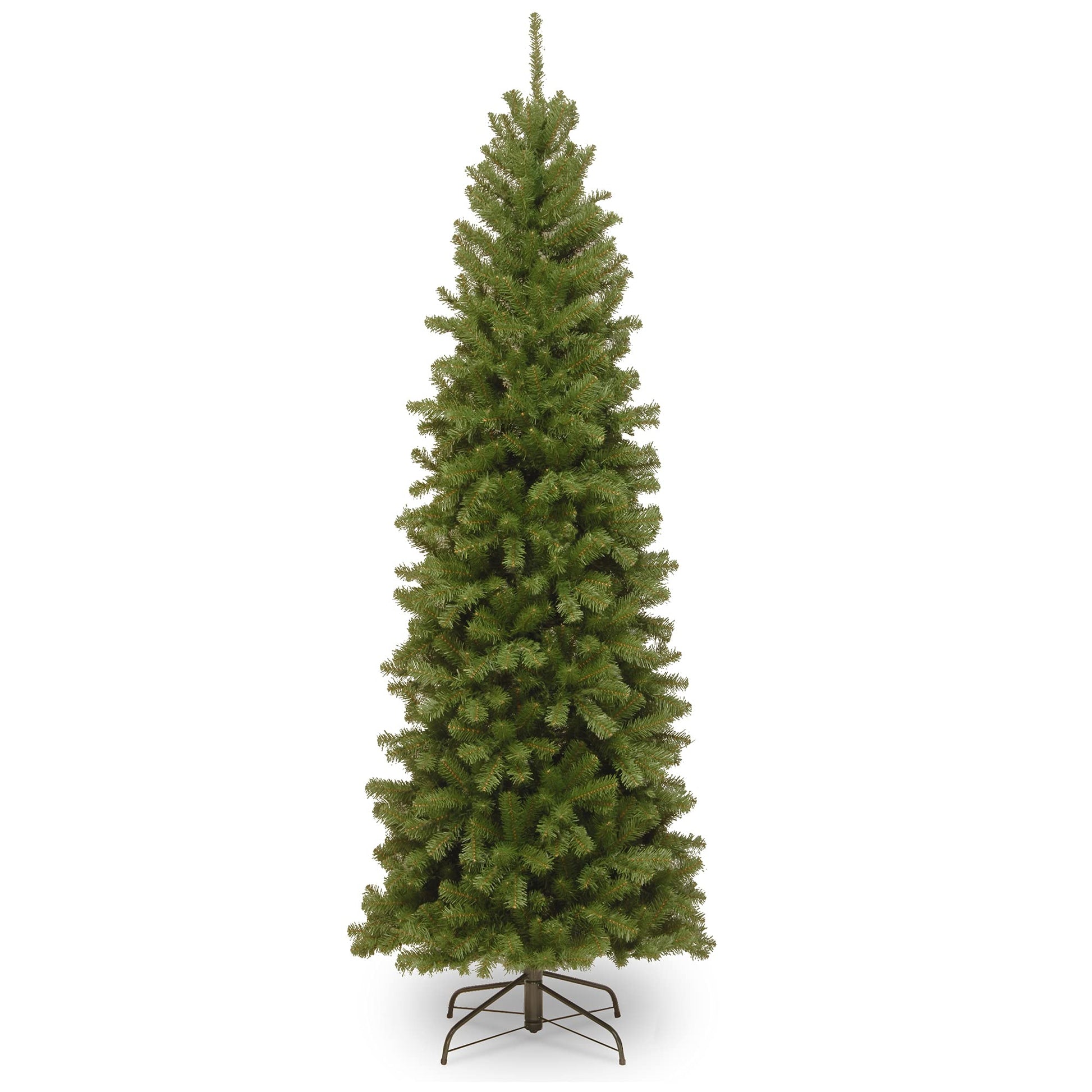 National Tree Company 6.5 ft Unlit North Valley Spruce Slim Artificial Christmas Tree, 832 Tips, Includes Stand, Green - Medaid International