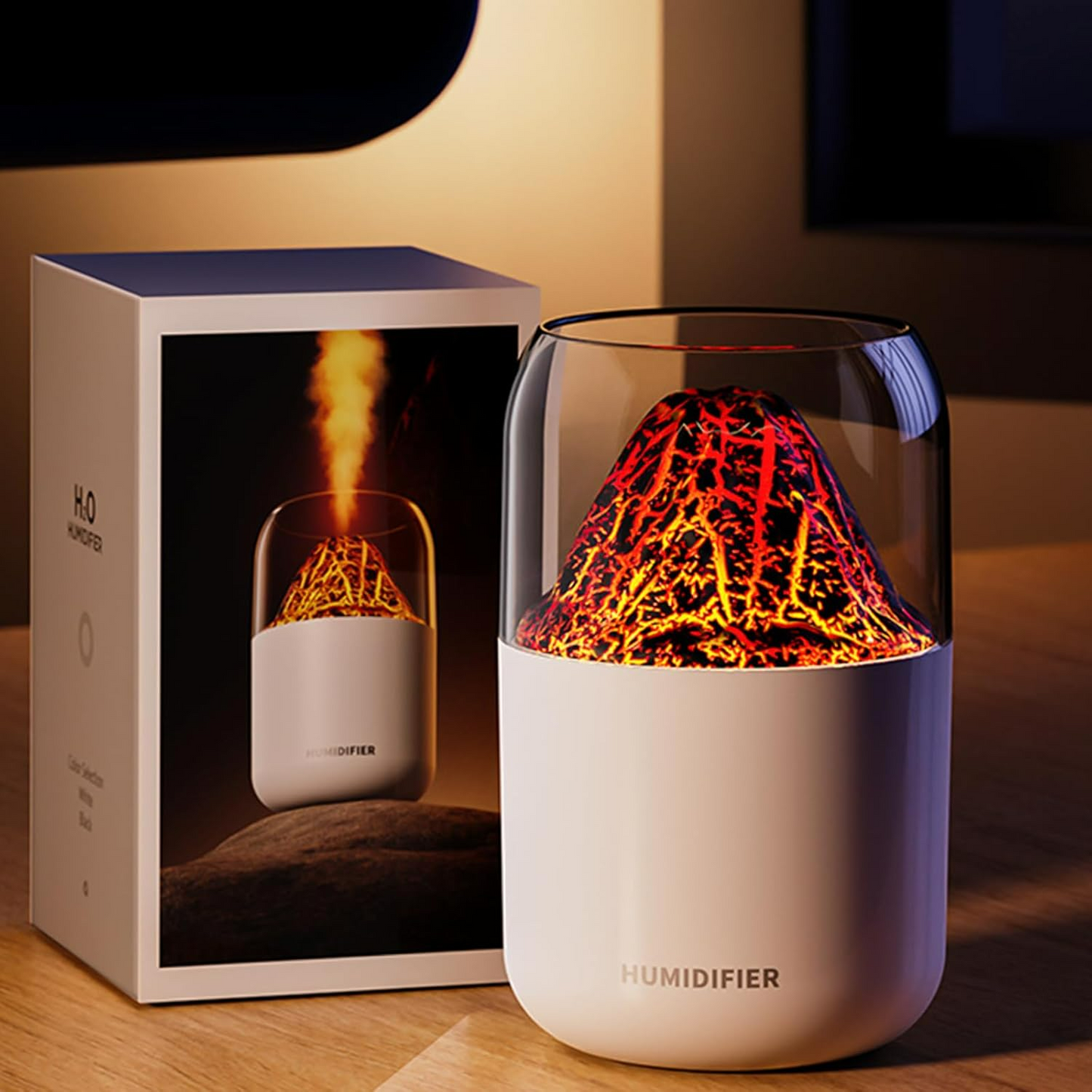 Mini Volcano Cool Mist Humidifier ‚Äì 300ml Air Moisturizer with LED - Medaid International