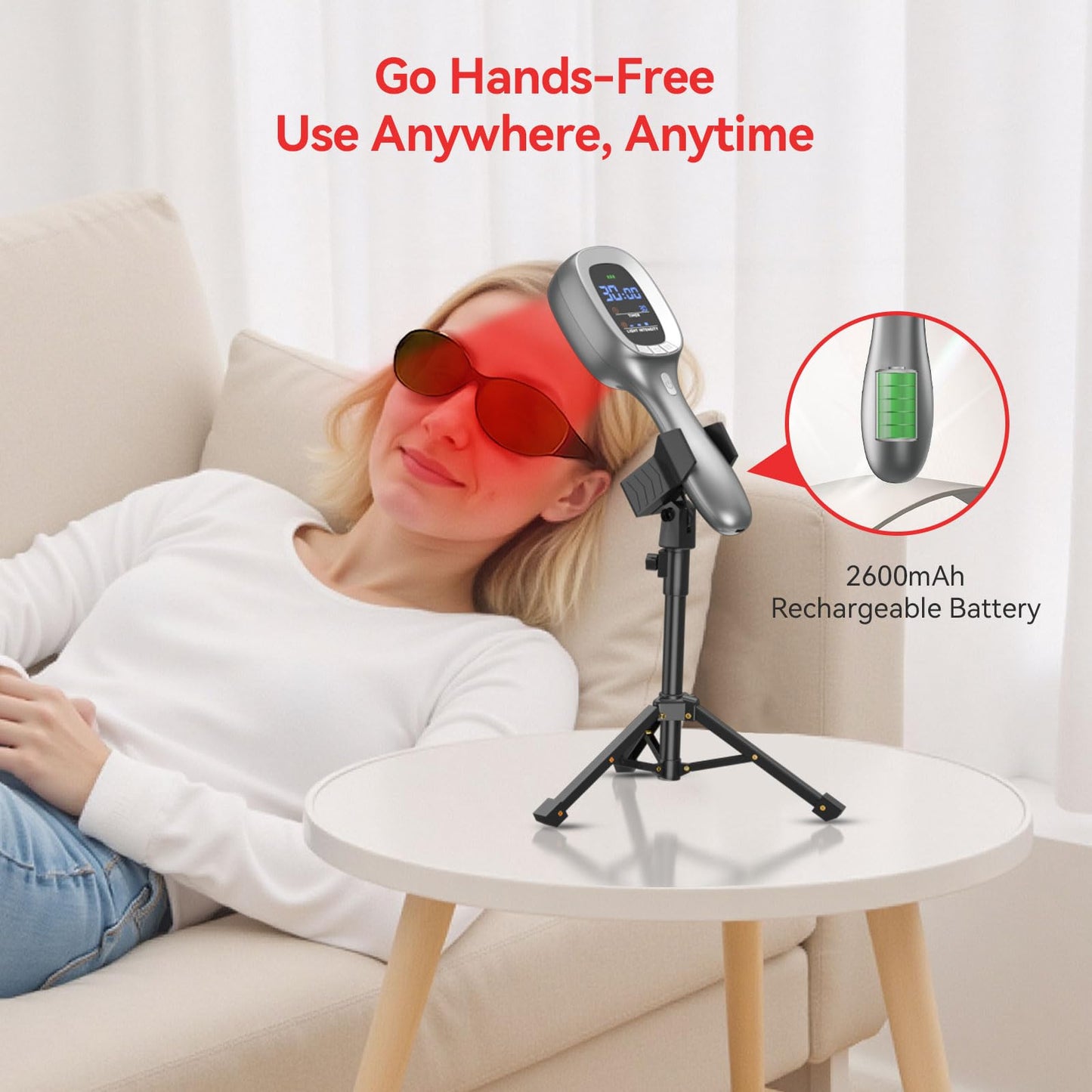 Cold Red Light Therapy Device – Dual Wavelength 8×808nm & 30×650nm Red Light Therapy Wand – Handheld Infrared Light Therapy for Body, Knee, Shoulder, Back, Muscles, Joints and Pets - Medaid International