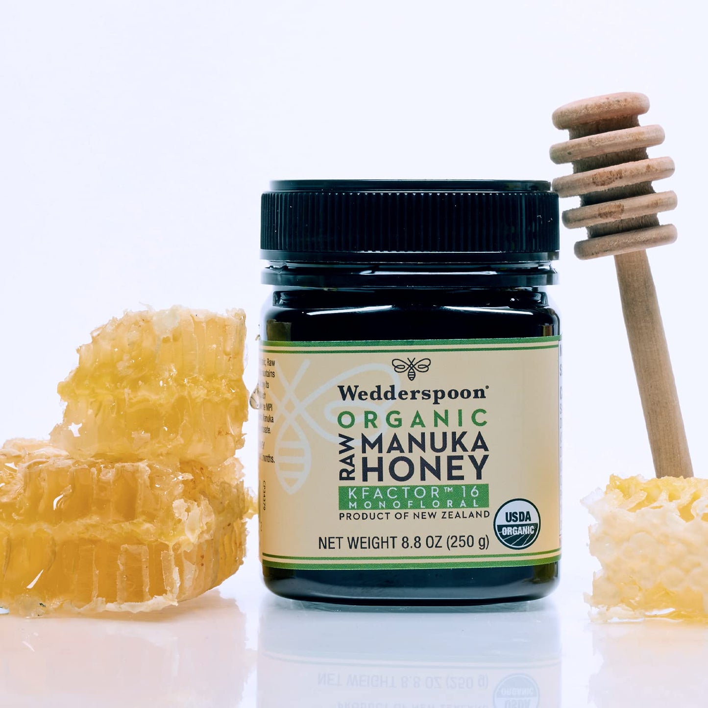 Wedderspoon Raw Organic Manuka Honey KFactor 16+, 8.8 Oz, Unpasteurized, Genuine New Zealand Honey, Multi-Functional, Non-GMO Superfood, Kfactor, Traceable from Our Hives to Your Home - Medaid International