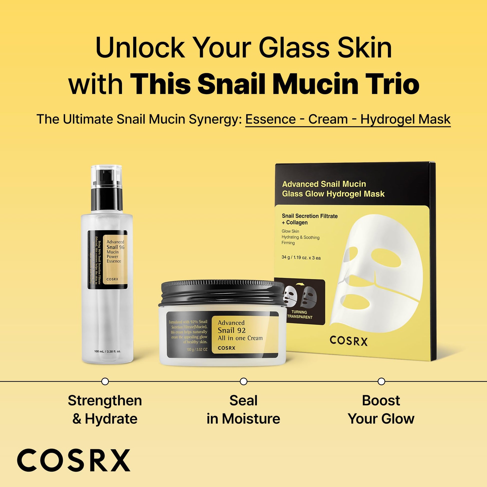 COSRX Snail Mucin 92% Face Moisturizer, 3.52 Oz, Lightweight Moisturing Cream for Soft, Glowy Skin, Korean Skin Care, Korean Moisturizer Face Cream, Stocking Stuffers for Women - Medaid International