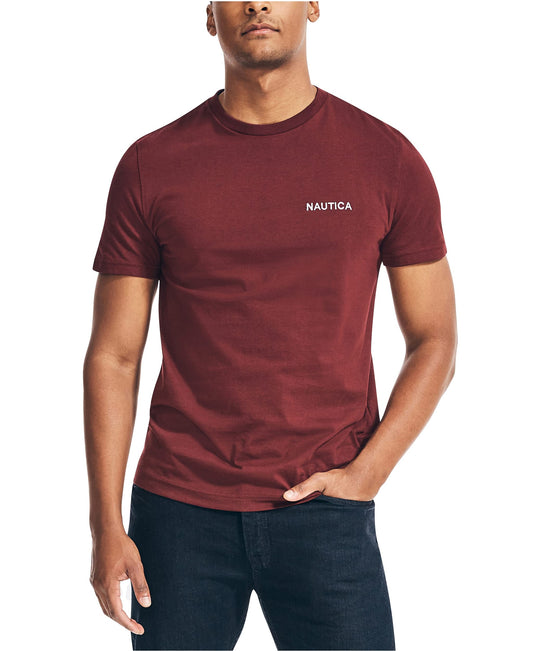 Nautica Men's Short Sleeve Solid Crew Neck T-Shirt, Royal Burgundy, X-Large - Medaid International