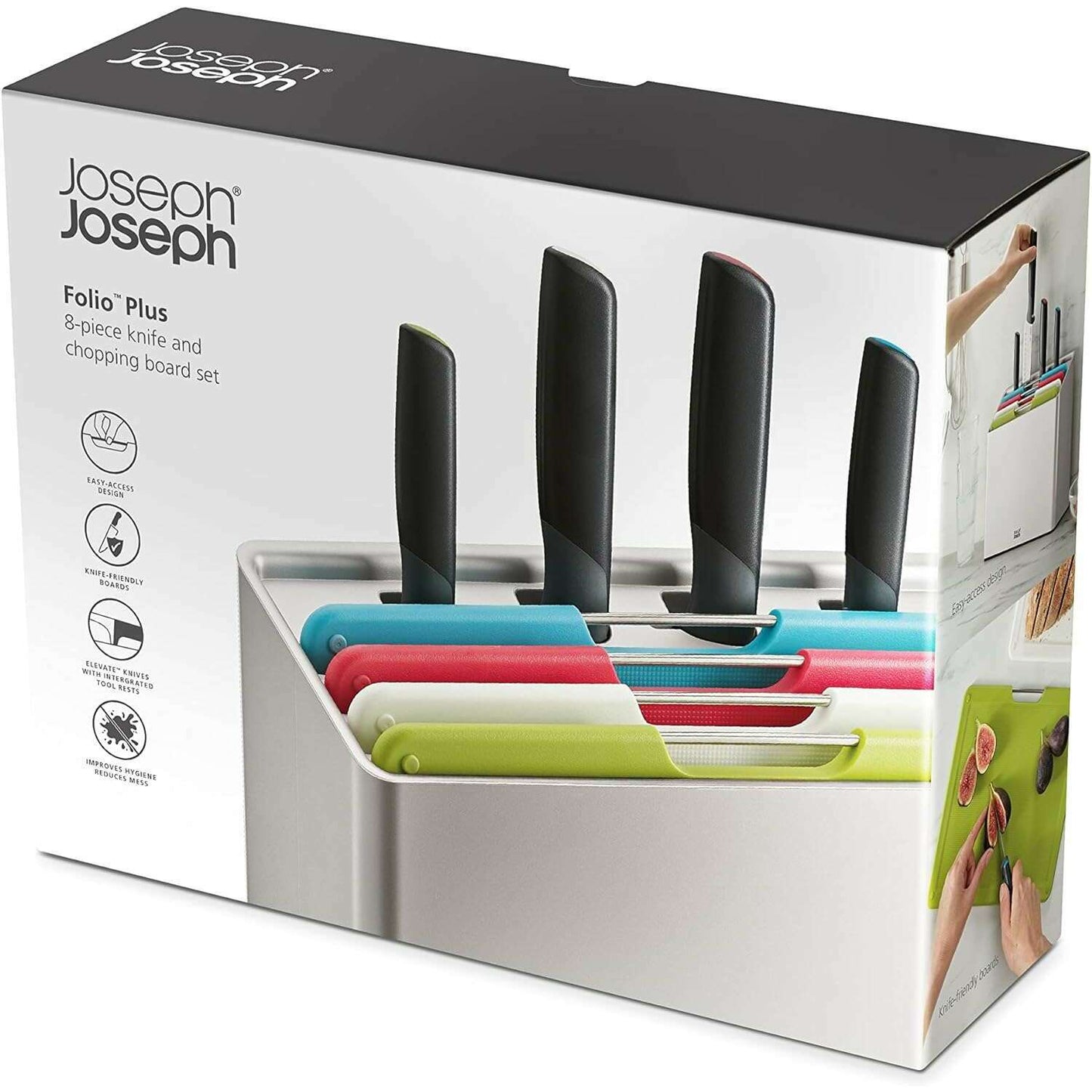 Folio Plus, 8-Piece Colour Coded Knife & Chopping Board Set - Medaid International