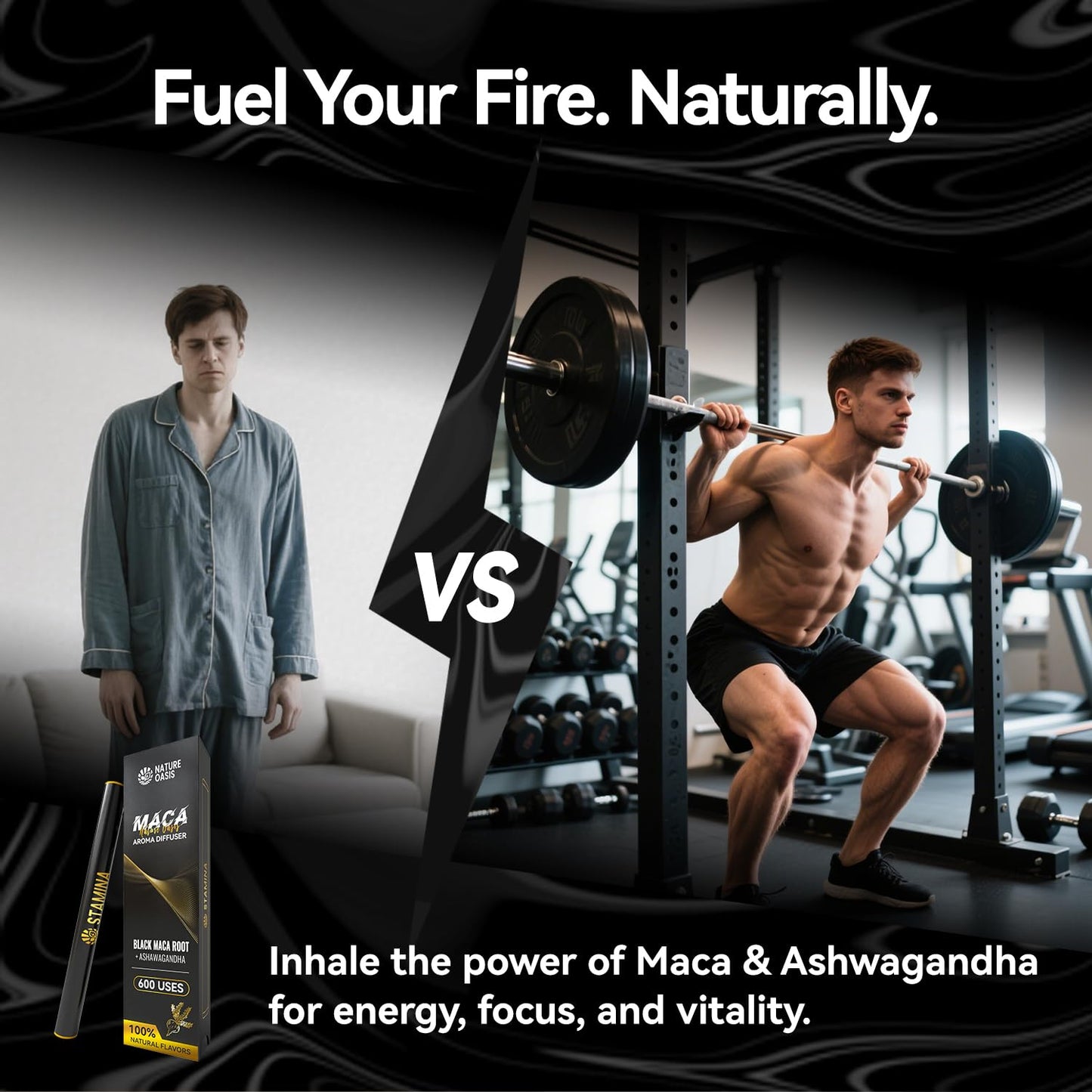 Maca Diffuser with Ashwagandha, Vitamin B12 & C, Natural Plant-Based Stamina Stick, Anxiety Pen, Alpha Pen for Daily Vitality & Endurance - Medaid International