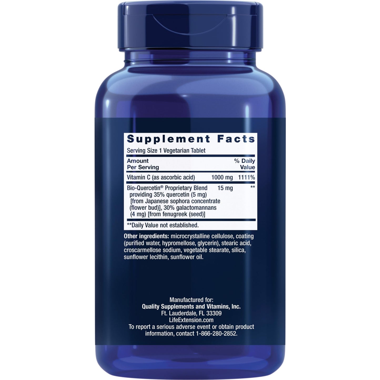 Life Extension Vitamin C and Bio-Quercetin®, Cardiovascular Health Supplement, Immune Support, Highly absorbable, quercetin, Vitamin C, Gluten Free, Non-GMO, Vegetarian, 250 Tablets - Medaid International