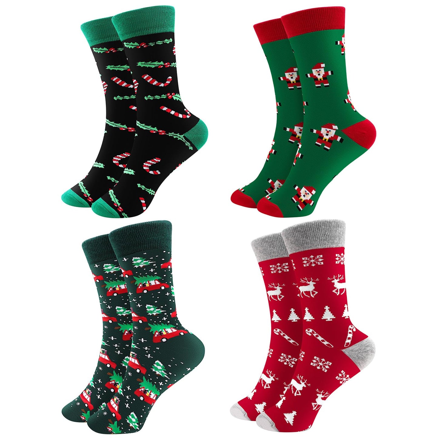 Funny Socks for Women Men Christmas Socks Fuzzy Cozy Novelty Dress Socks Festive Crew Socks Size 7.5-12 - Medaid International
