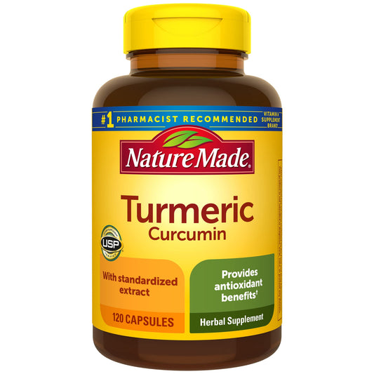 Nature Made Turmeric Curcumin 500 mg, Herbal Supplement for Antioxidant Support, 120 Capsules, 120 Day Supply - Medaid International