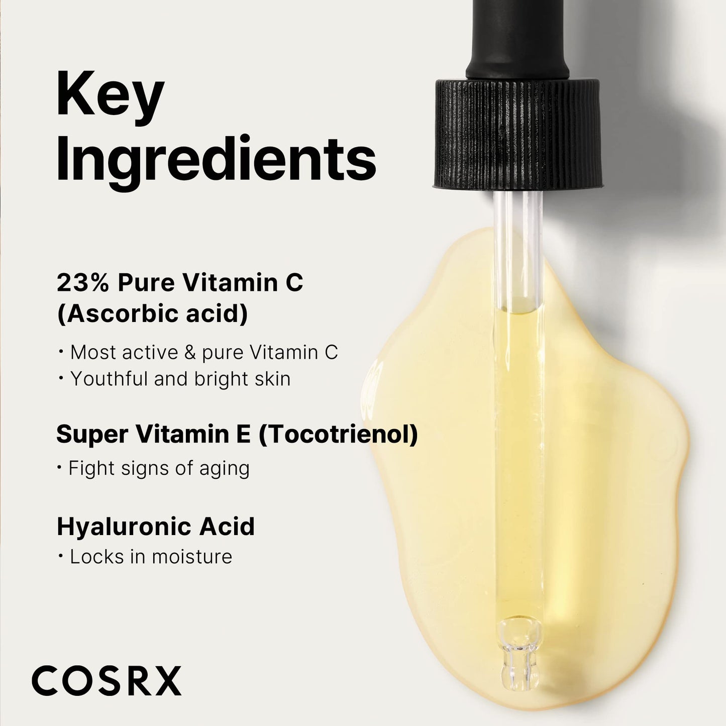 COSRX Pure Vitamin C 23% Serum with Vitamin E & Hyaluronic Acid, Hydrating Facial Serum for Fine Lines, Uneven Skin Tone & Dull Skin, 0.7oz/20g, Korean Skin Care - Medaid International