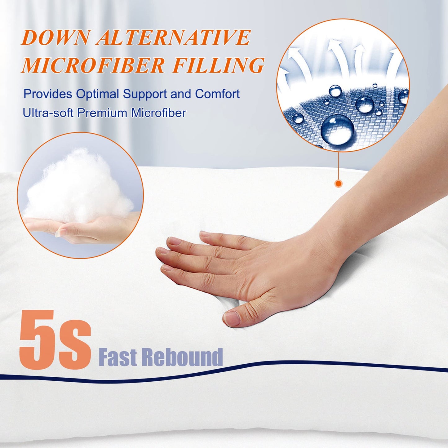 MZOIMZO Supportive Firm Bed Pillows for Sleeping- King Size, Set of 2, Cooling Hotel Quality with Premium Soft Down Alternative Fill for Back, Stomach or Side Sleepers, 20''x34'' - Medaid International