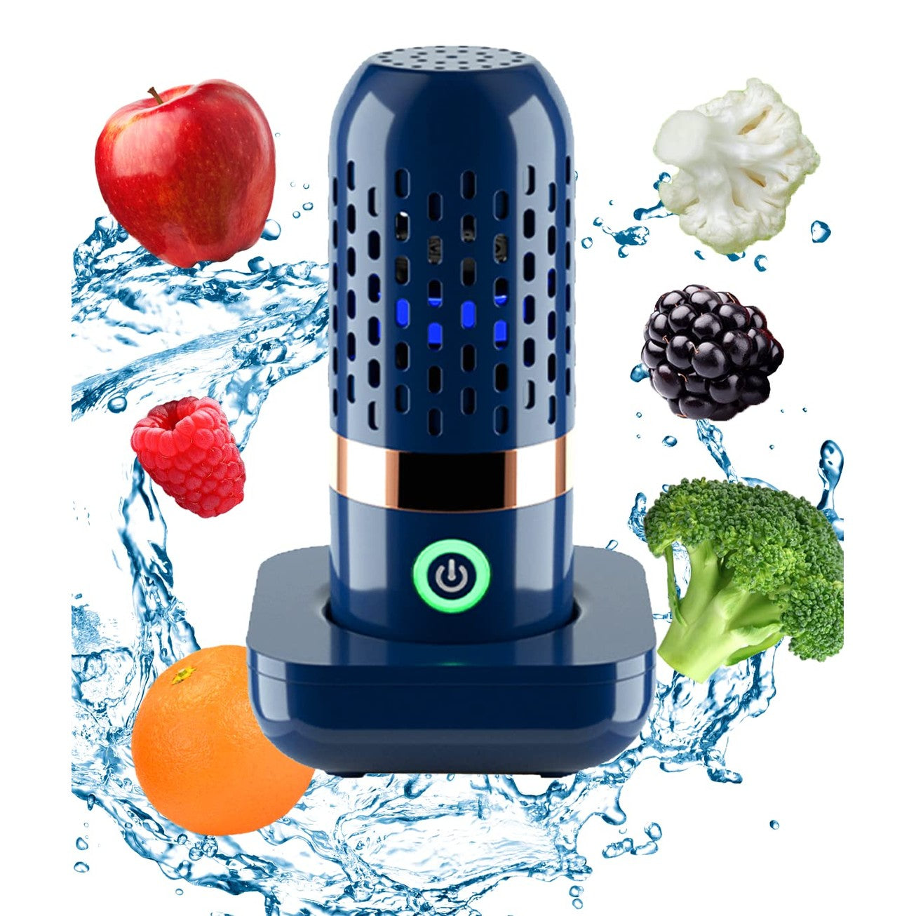 BCRTO Vegetable and Fruit Cleaner Machine, Purified Water-Proof Fruit Cleaning Device with OH-ion Purification Technology 250min Working time and Wireless Charging, for Cleaning Fruit, Grain,Meat - Medaid International