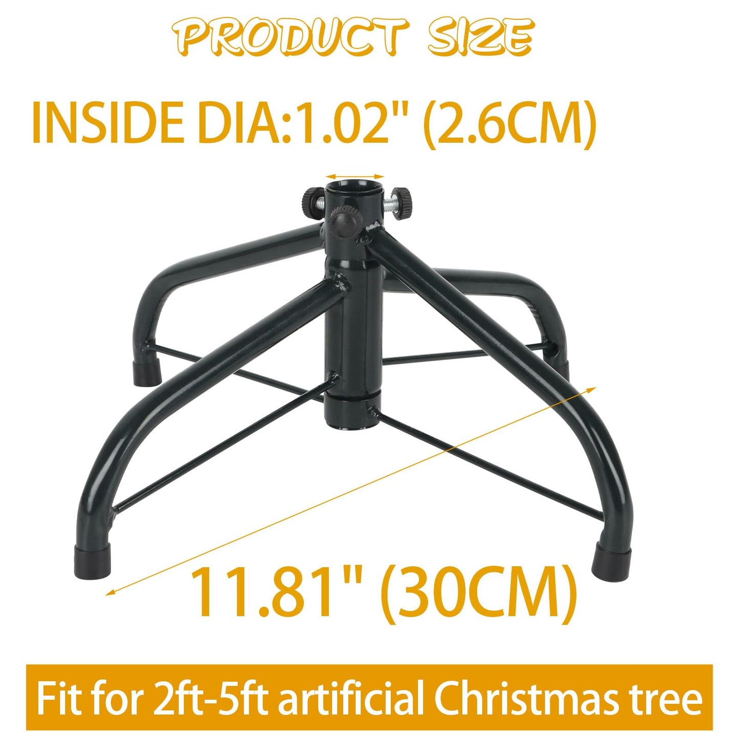 CCINEE Metal Christmas Tree Stand, Universal Folding Xmas Tree Stand 11.8 Inch Replacement Tree Stand Base for 2 Ft to 5 Ft Christmas Artificial Trees Fake Tree，Green - Medaid International