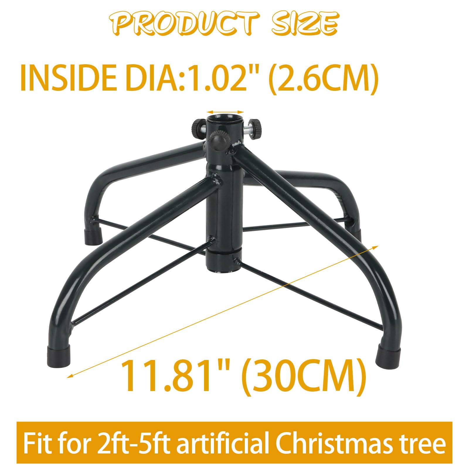 CCINEE Metal Christmas Tree Stand, Universal Folding Xmas Tree Stand 11.8 Inch Replacement Tree Stand Base for 2 Ft to 5 Ft Christmas Artificial Trees Fake Tree，Green - Medaid International