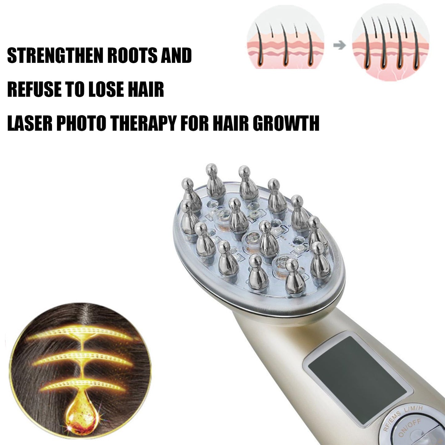 Alments Hairrevive - Portable Rechargeable Alments Hair Revive Brush, Scalp Care Massager, Heal Damaged Roots & Scalp, Stimulating Hair Growth for Women & Men, Compact & Easy to Use - Medaid International