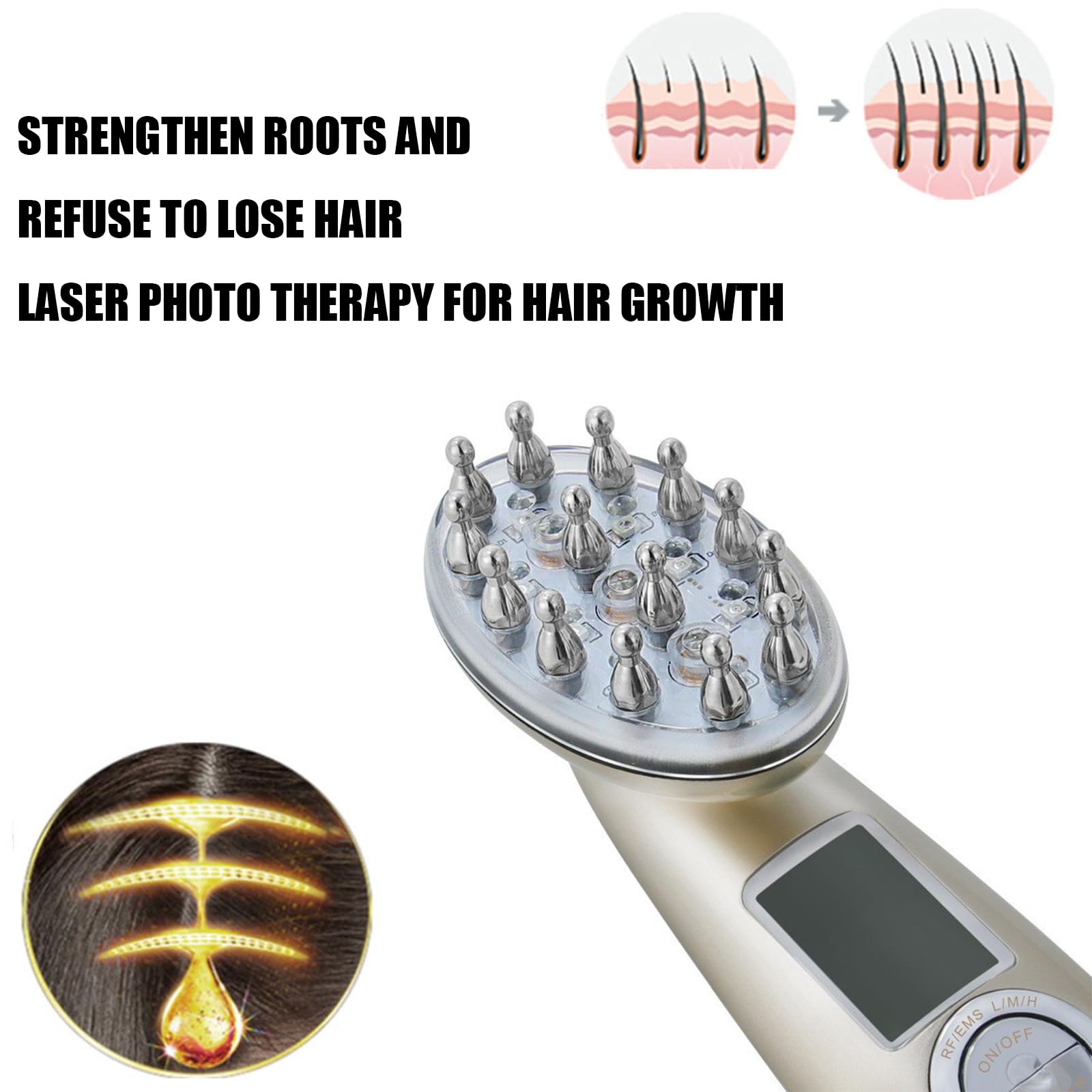 Alments Hairrevive - Portable Rechargeable Alments Hair Revive Brush, Scalp Care Massager, Heal Damaged Roots & Scalp, Stimulating Hair Growth for Women & Men, Compact & Easy to Use - Medaid International
