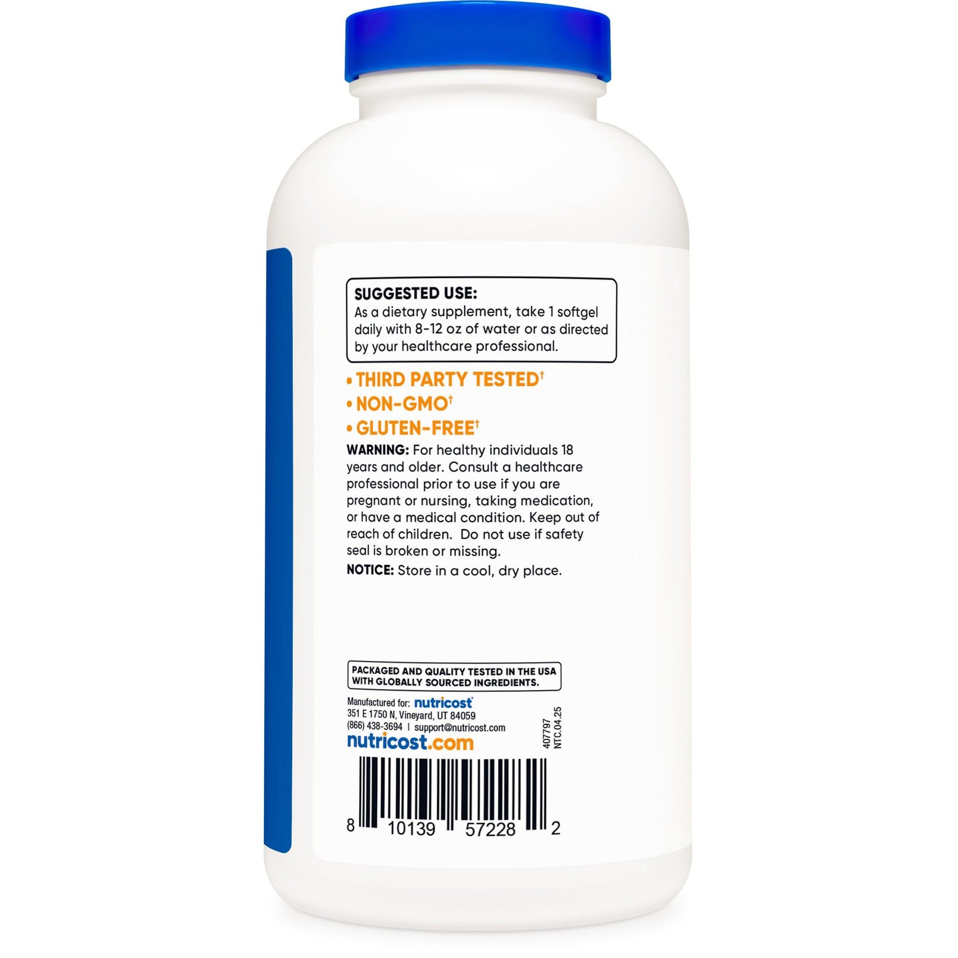 Nutricost Fish Oil Omega 3 Softgels with EPA & DHA (1000mg of Fish Oil, 560mg of Omega-3), 240 Softgels, Non-GMO, Gluten Free. - Medaid International
