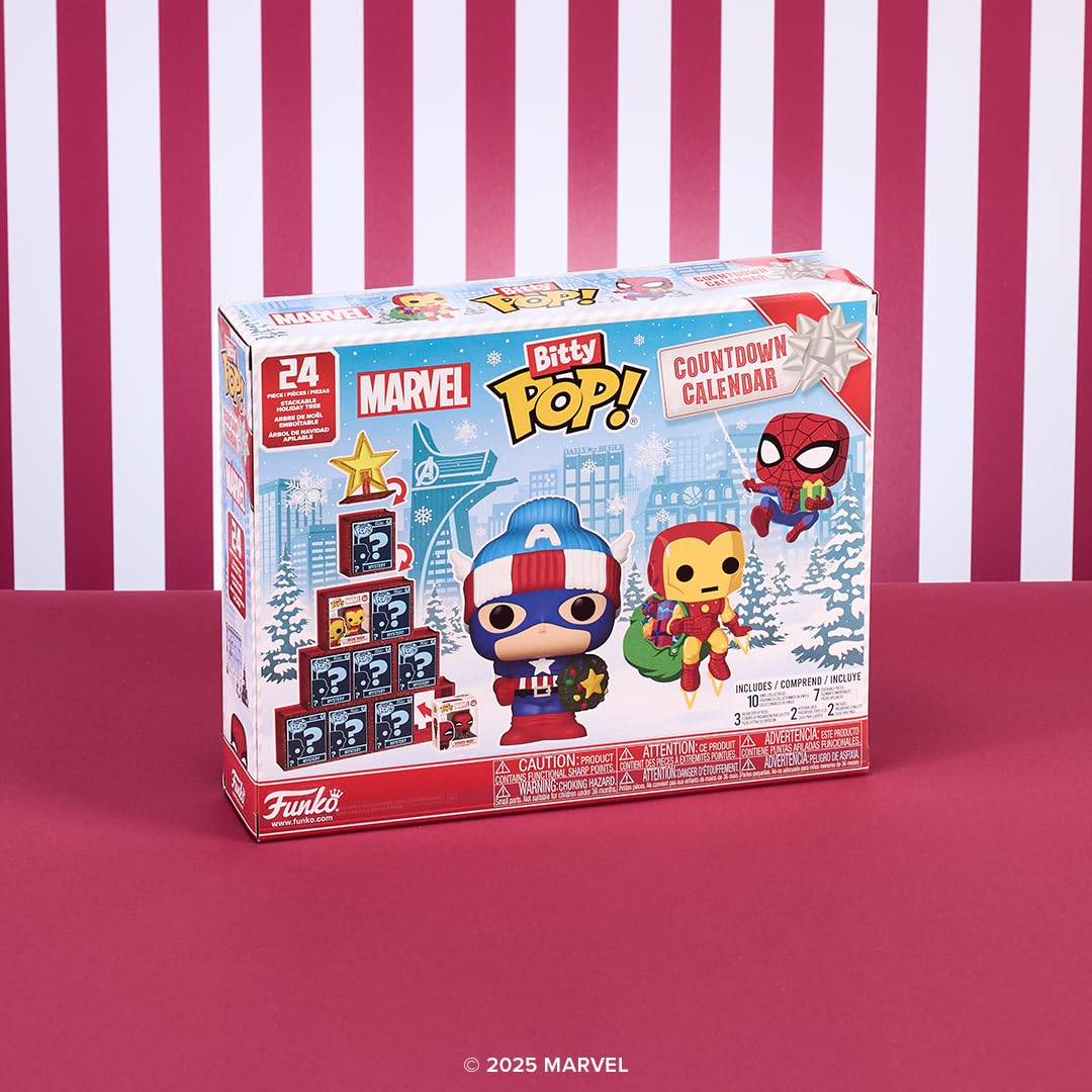 Funko Pop! Bitty Countdown Calendar: Marvel Comics - 24 Days of Surprises - Collectible Vinyl Mini Figures - Mystery Box - Gift Idea - Holiday Present for Kids - Christmas or Birthday Countdown - Medaid International
