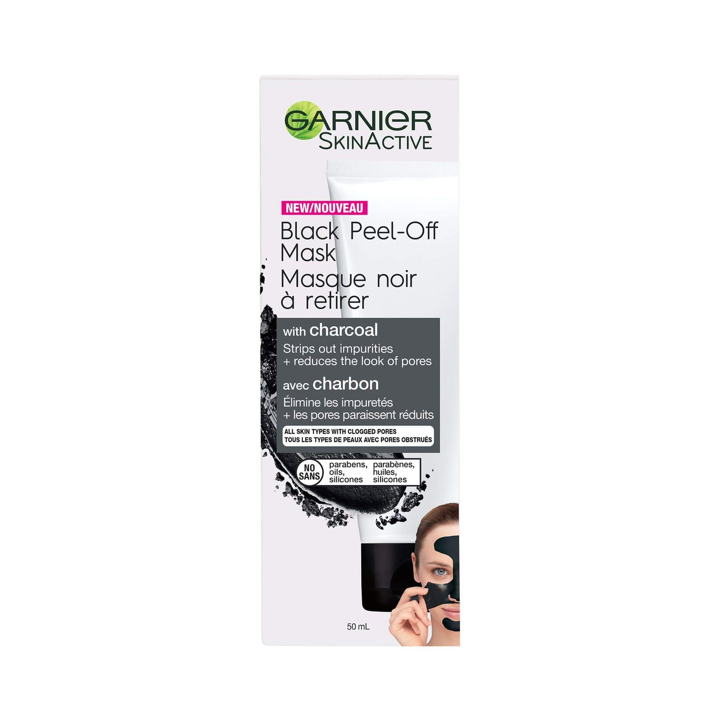 Garnier Black Peel Off Mask With Charcoal Facial Treatments 1.7 fl oz, Clean+ - Medaid International