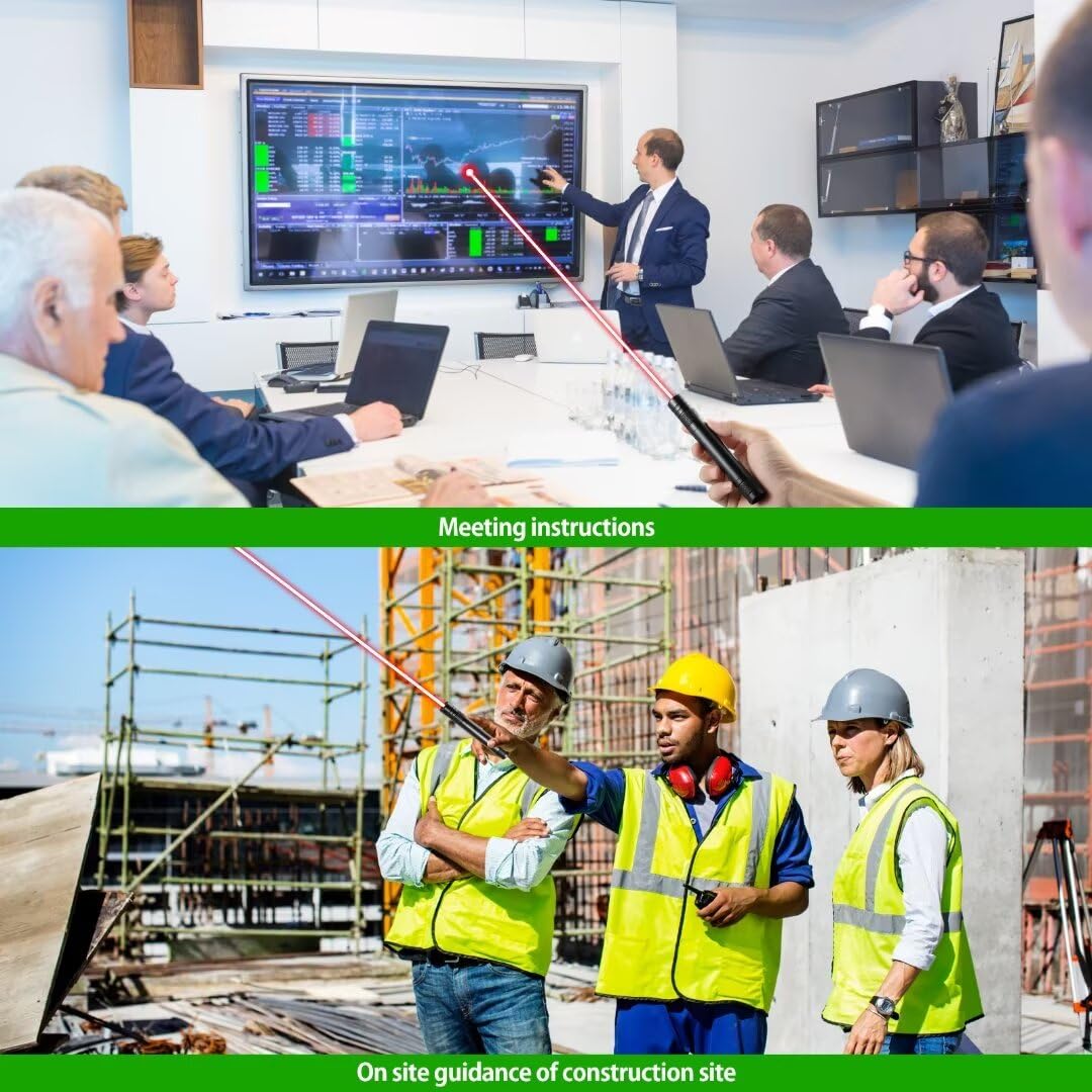 Laser Pointer High Power Rechargeable Lazer Pointer, Laser Pen with Long Range Adjustable Focus with Star Cap, Laser Pointer Pen Suitable for Outdoor, Astronomy, Cats Dogs (Red) - Medaid International