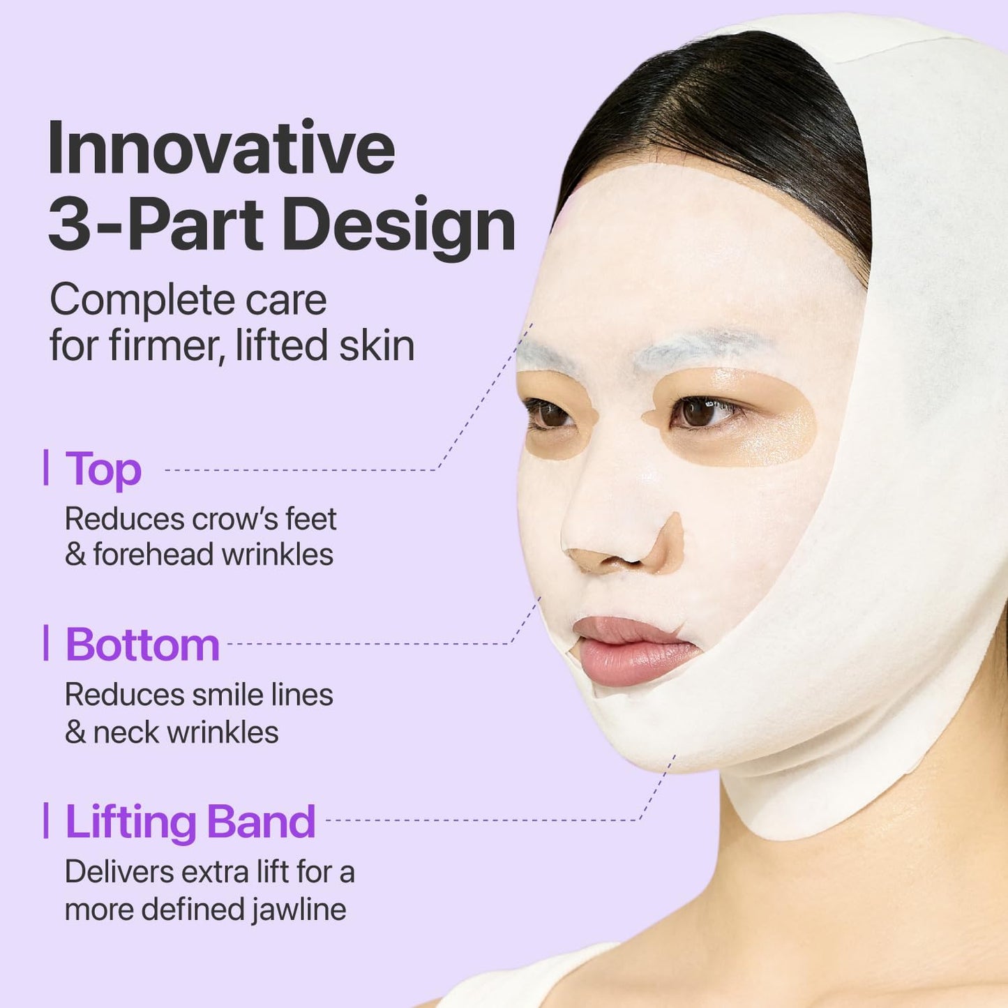 numbuzin No.9 Sheet Mask | NAD+ BIO Lifting-sil Full Face Mask | Improves Jawline, Jowls, Wrinkles, Neck Lines | Peptides, NAD+, Collagen | Skin Firmness | 4 Sheets + Lifting Band - Medaid International
