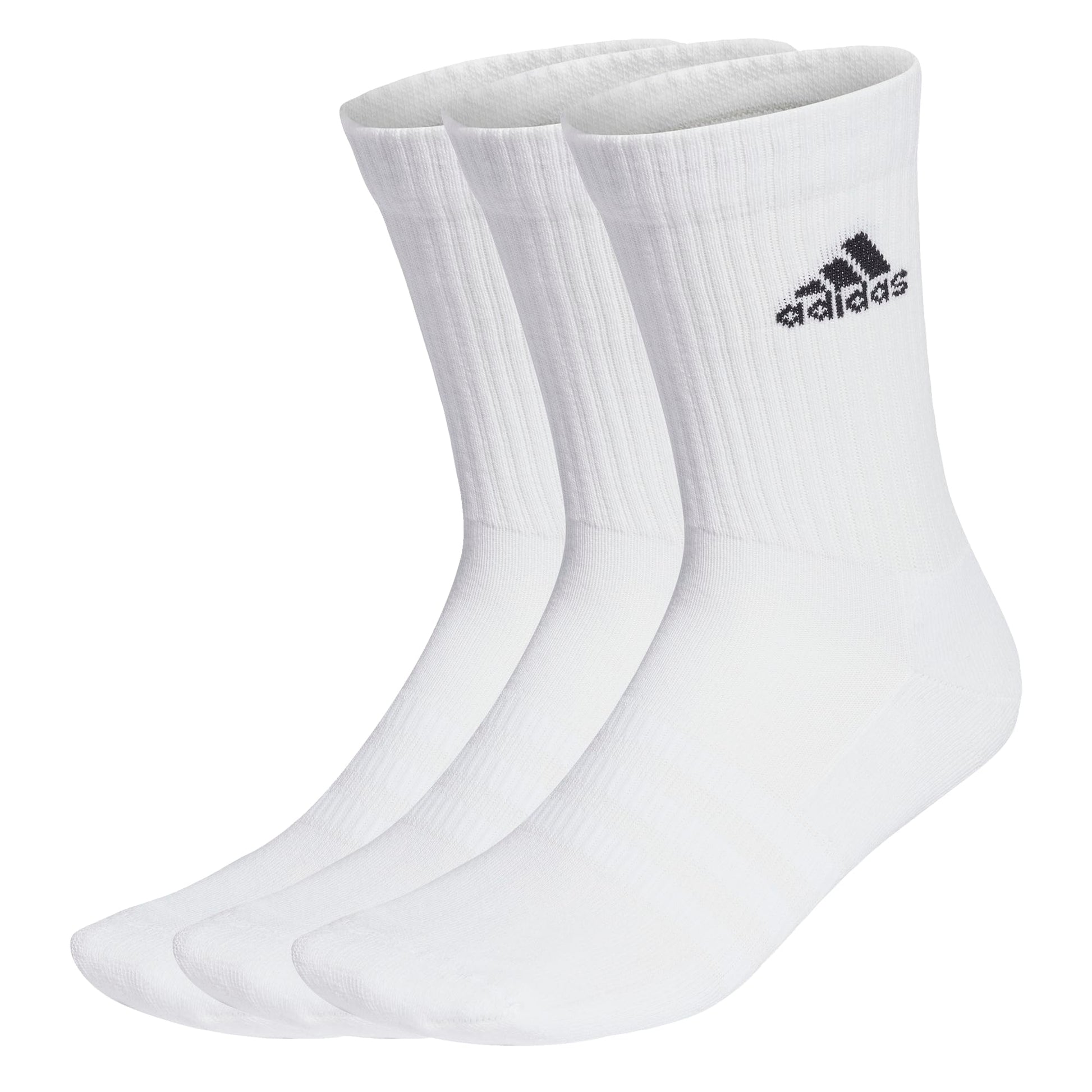 Adidas EBB96 Men's Cushioned Crew Socks, Set of 3, white/black (HT3446) - Medaid International