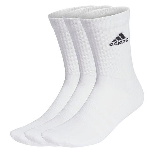 Adidas EBB96 Men's Cushioned Crew Socks, Set of 3, white/black (HT3446) - Medaid International
